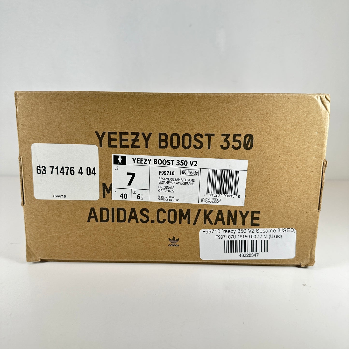 F99710 Yeezy 350 V2 Sesame [USED] - 7 M (Used)