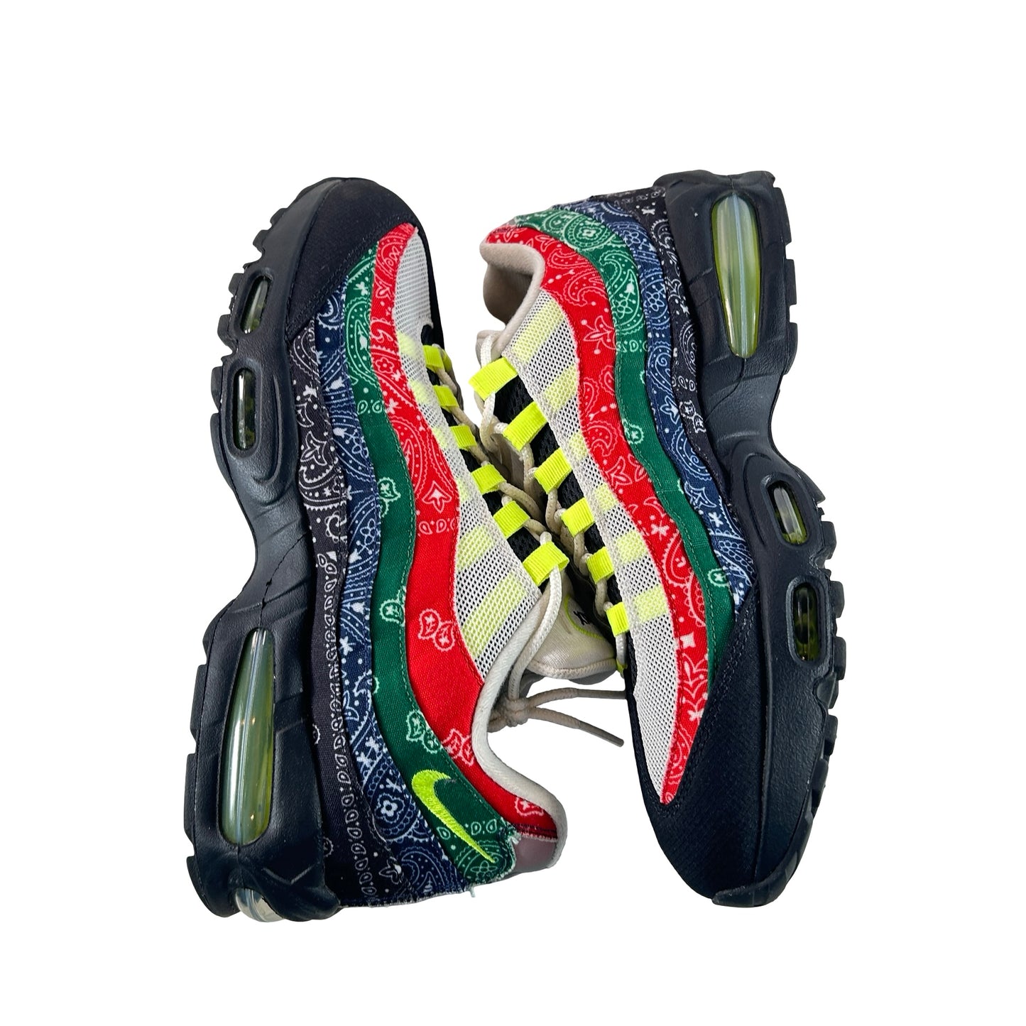 IQ0620 100 Nike Air Max 95 OG Big Bubble Neon Paisley Bandana [USED] - 12 M (Used) (No Box)