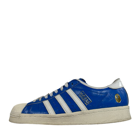 JR2792 adidas Superstar Vintage Bape Blue White [USED] - 10 M (Used)