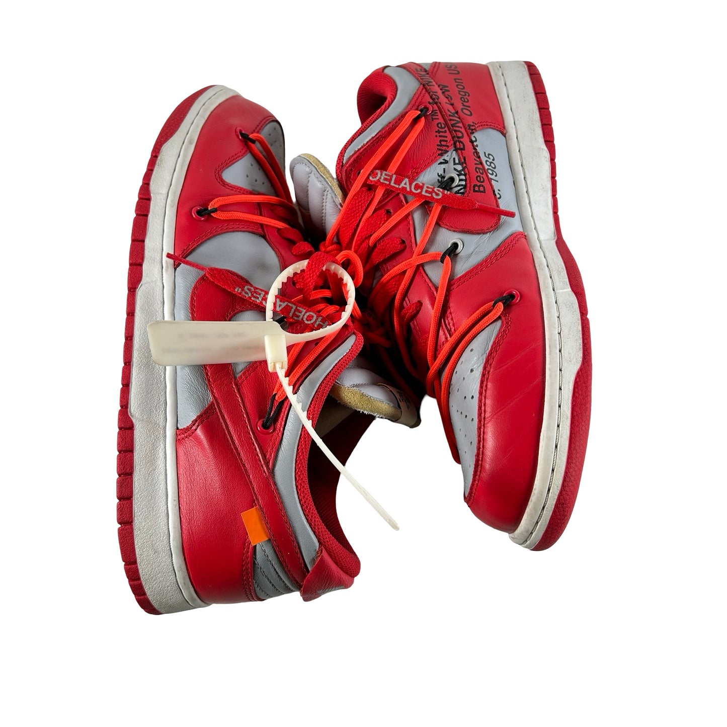CT0856 600 Nike Dunk Low Off-White University Red [USED] - 10 M (Used)