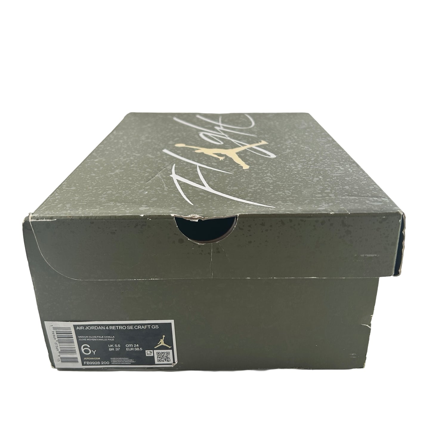 FB9928 200 Jordan 4 Retro SE Craft Medium Olive (GS) [USED] - 6 Y (Used)