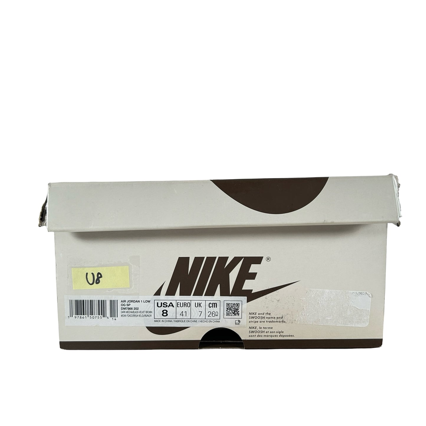 DM7866 202 Jordan 1 Retro Low OG SP Travis Scott Velvet Brown [USED] - 8 M (Used8)