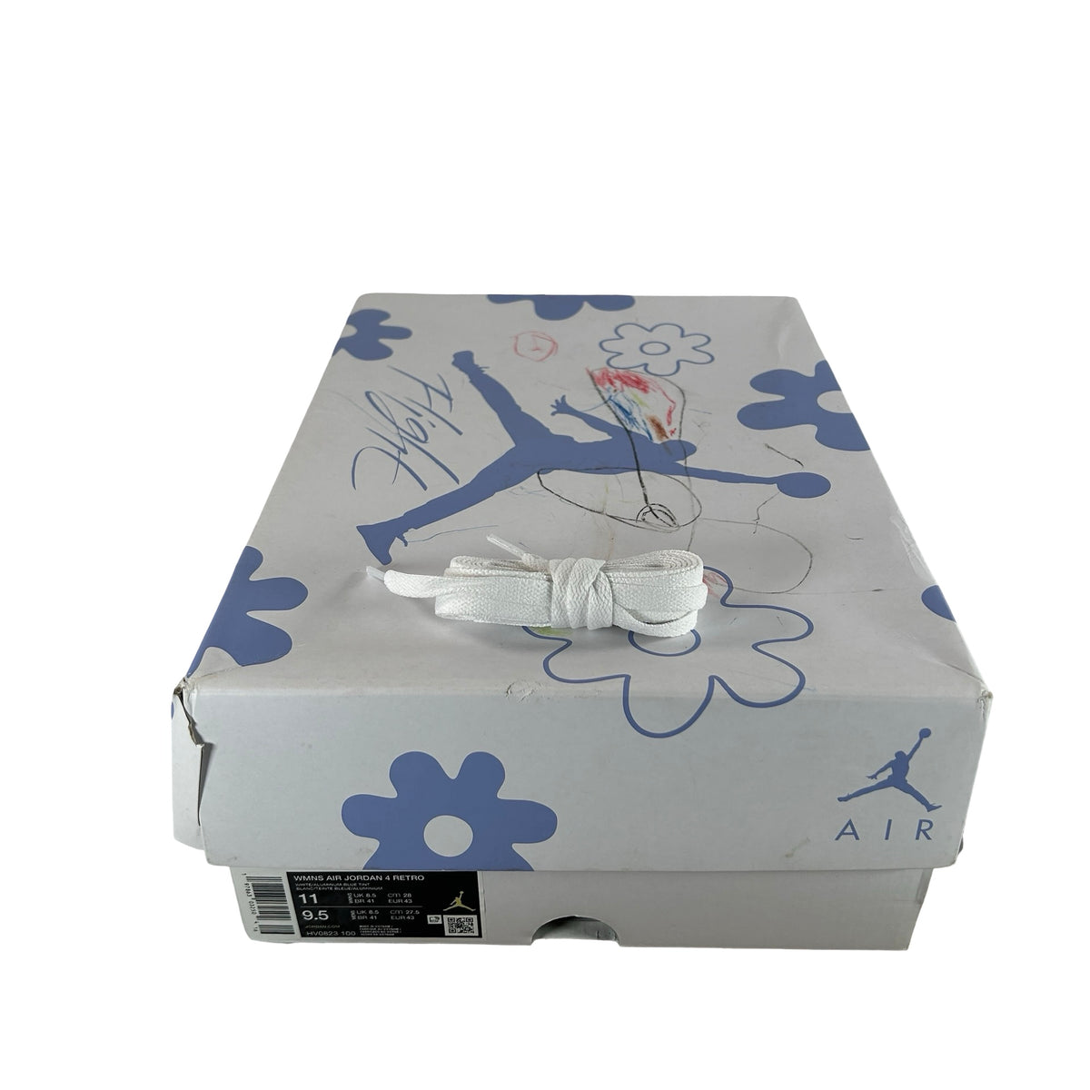 HV0823 100 Jordan 4 Retro Forget Me Not (Women's) [USED] - 11 W (Used)