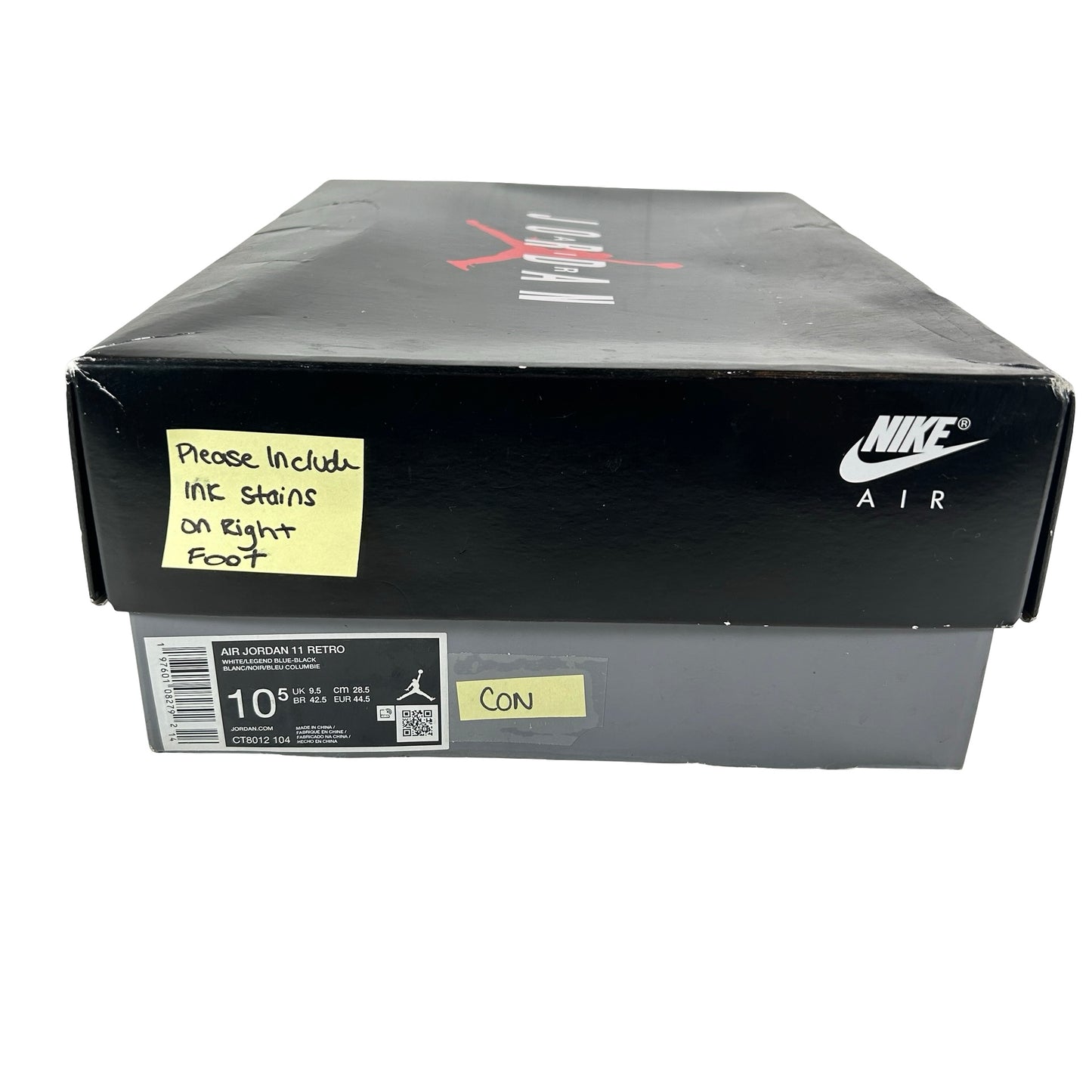 CT8012 104 Jordan 11 Retro Legend Blue (2024) [CONDITIONAL] - 10.5 M (Ink Stain From Recepit)