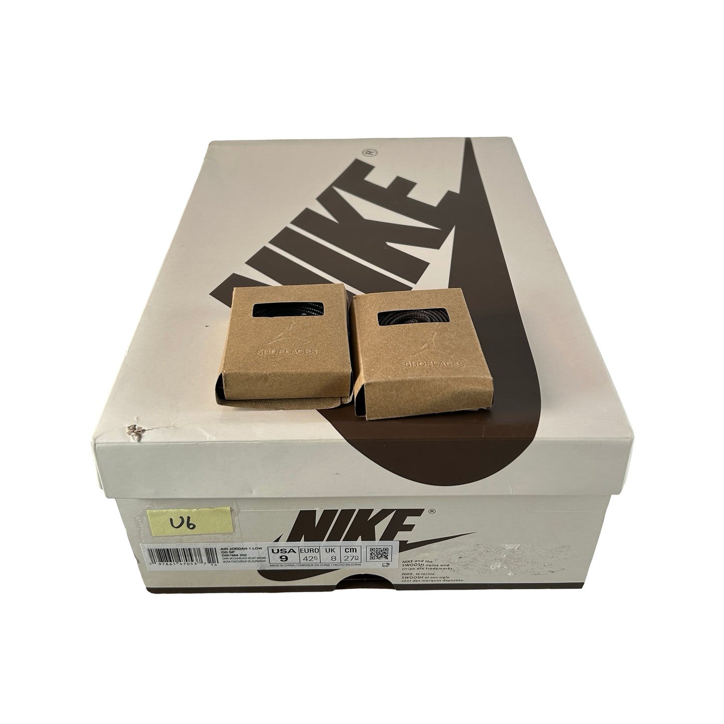 DM7866 202 Jordan 1 Retro Low OG SP Travis Scott Velvet Brown [USED] - 9 M (Used6)