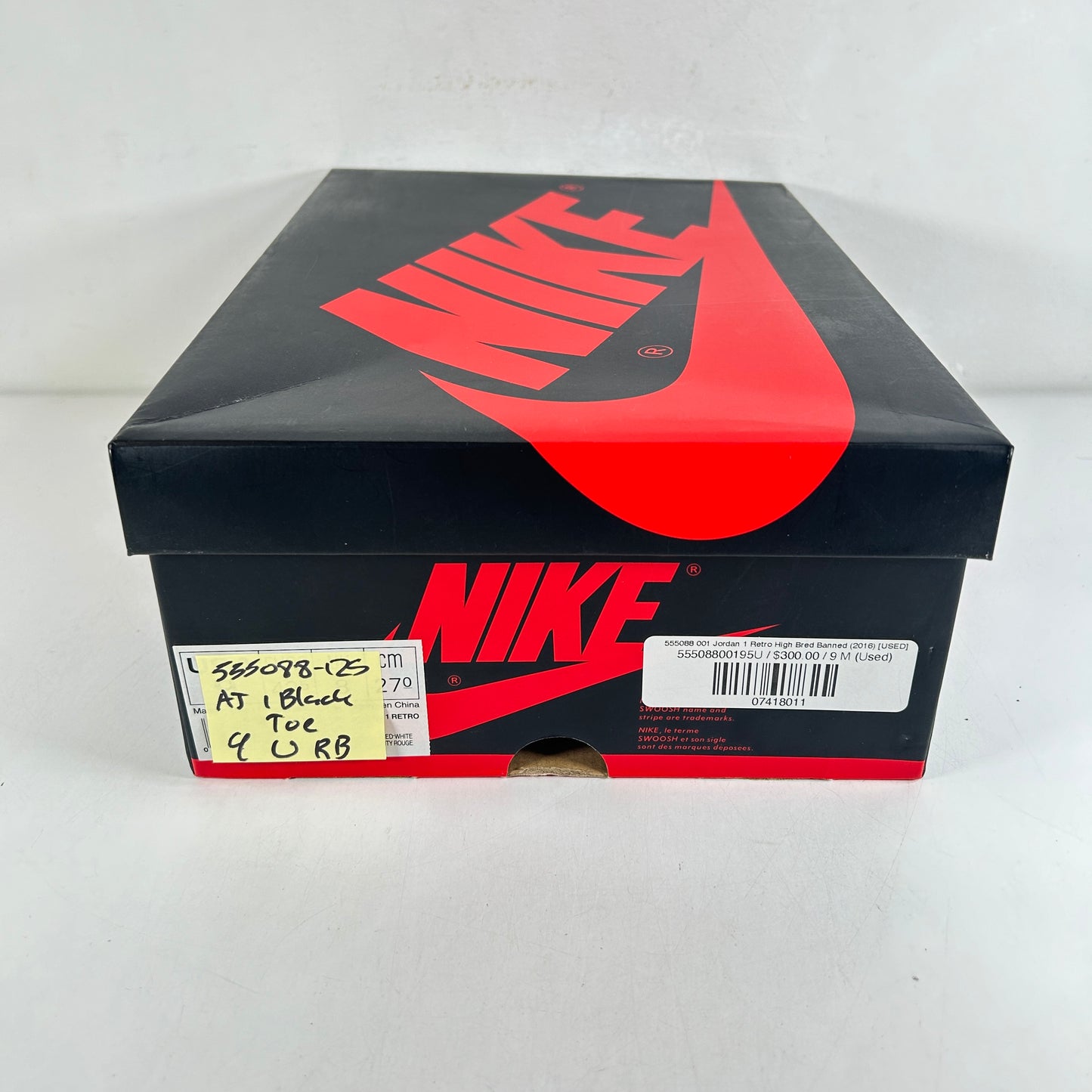 555088 125 Jordan 1 Retro Black Toe (2016) (2016) [USED] - 9 M (Used) (Replace Box)
