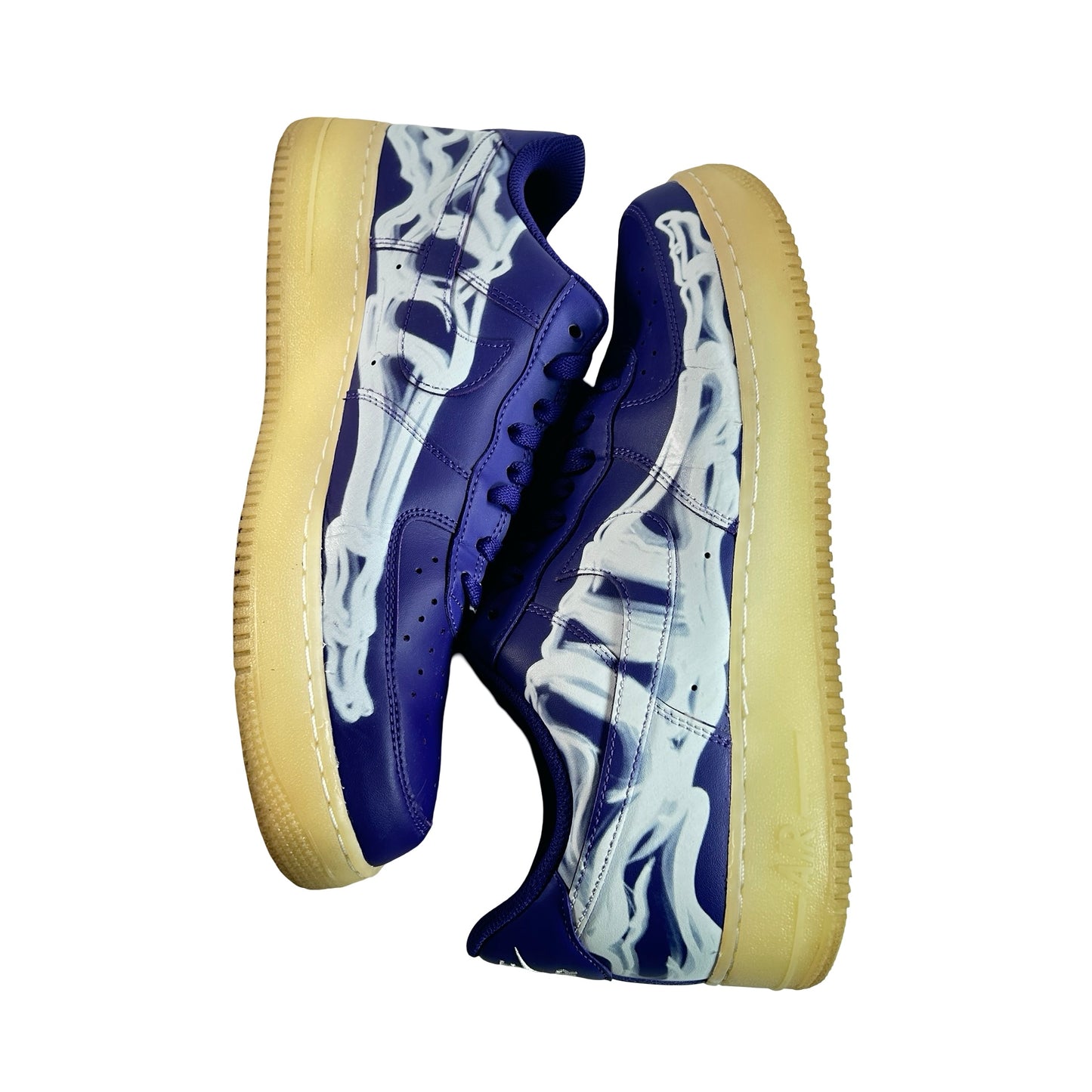 CU8067 500 Nike Air Force 1 Low '07 QS Purple Skeleton Halloween [USED] - 12 M (Used)