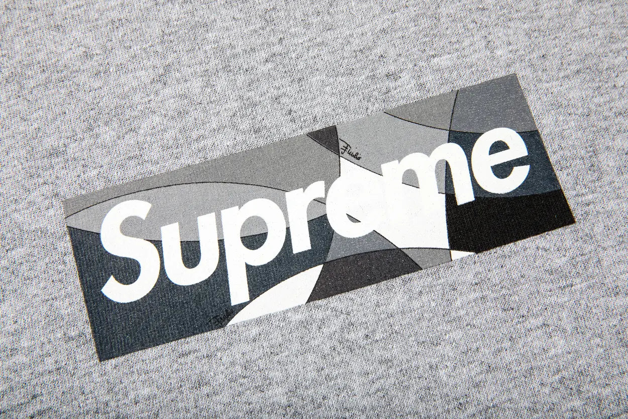 Supreme Emilio Pucci Box Logo Tee Heather Grey/Black [USED] - XL (Used)