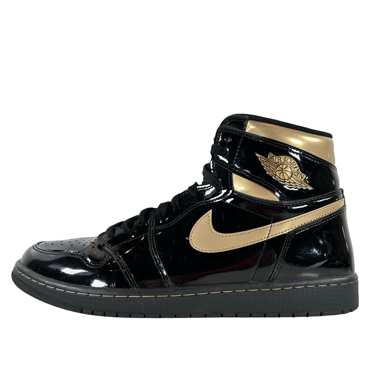 555088 032 Jordan 1 Black/Gold [USED] - 12 M (Used) (Replace Box)