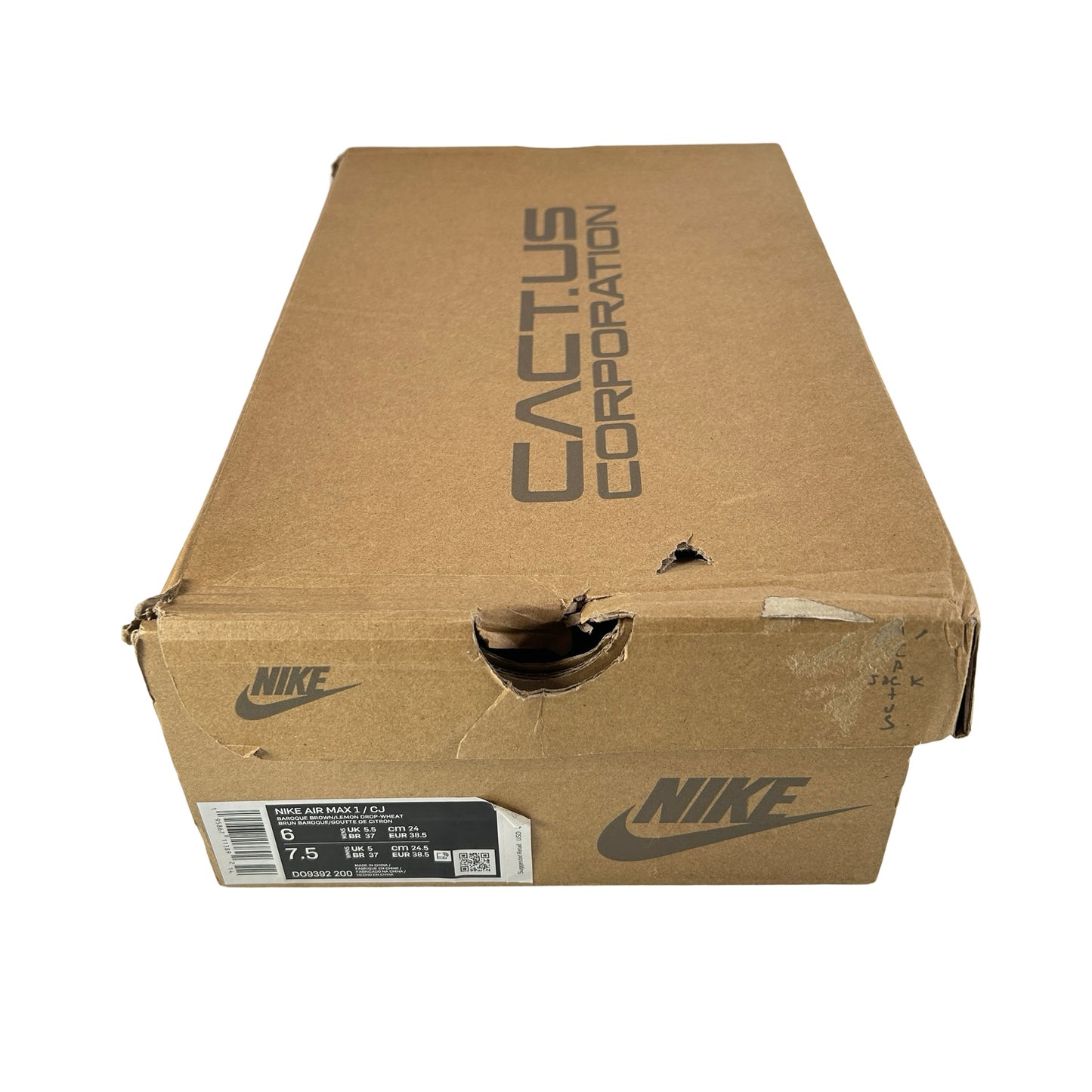 DO9392 200 Nike Air Max 1 Travis Scott Cactus Jack Baroque Brown [USED] - 6 M (Used)