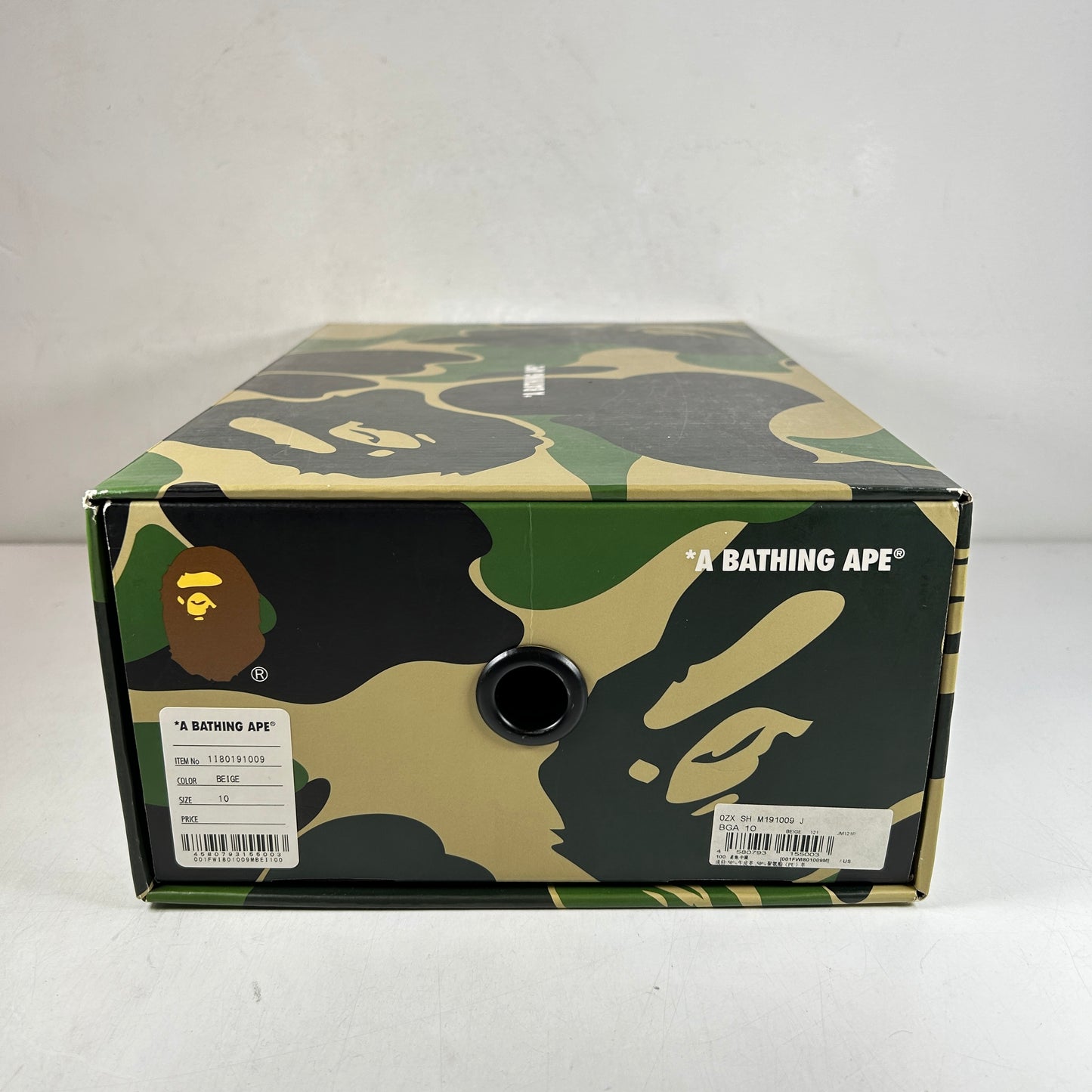 001FWI801009M_BEI A Bathing Ape Bape Sta Snake Skin Beige [USED] - 10 M (Used)