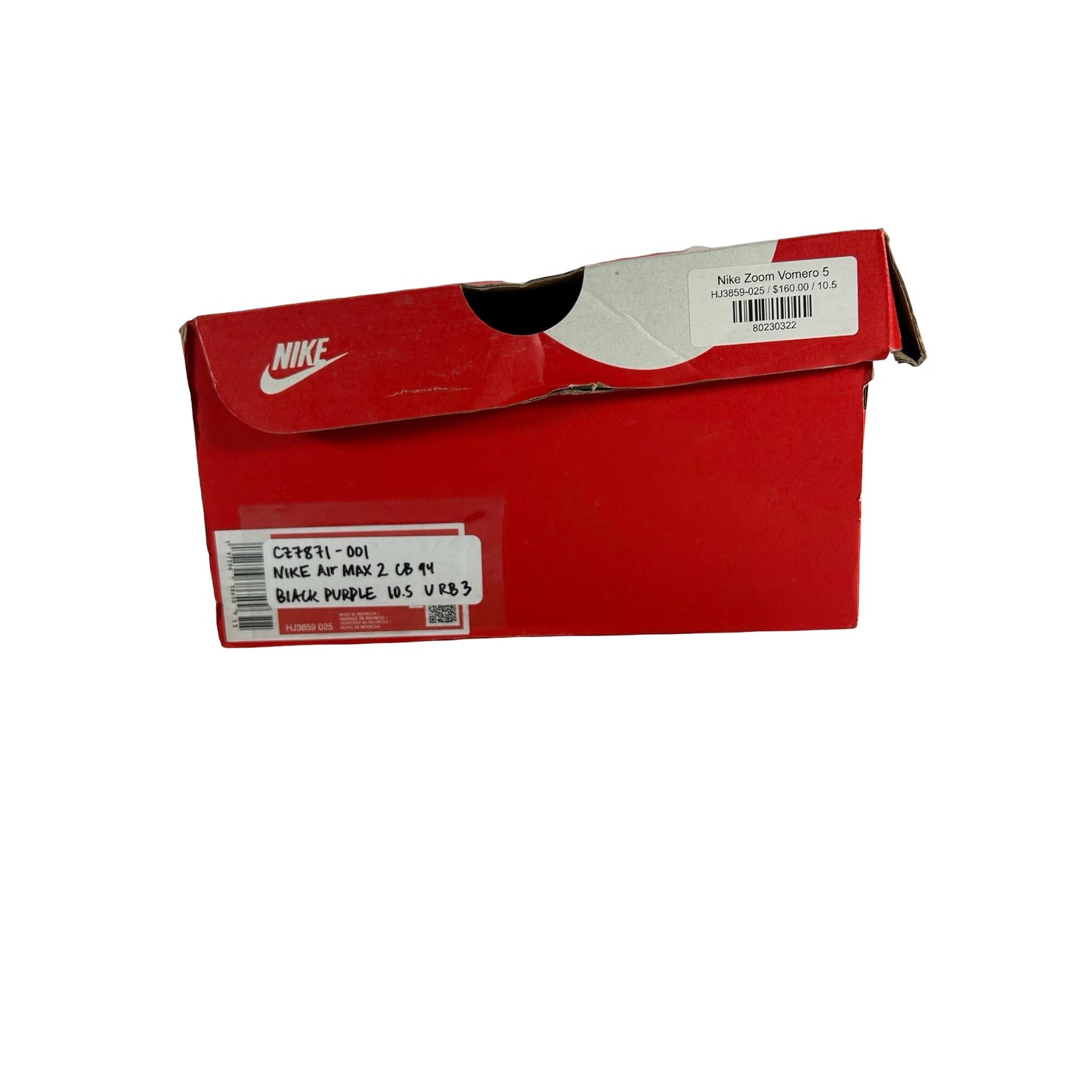 CZ7871 001 Nike Air Max 2 CB 94 Black White Purple (2020) [USED] - 10.5 M (Used3) (Replace Box3)