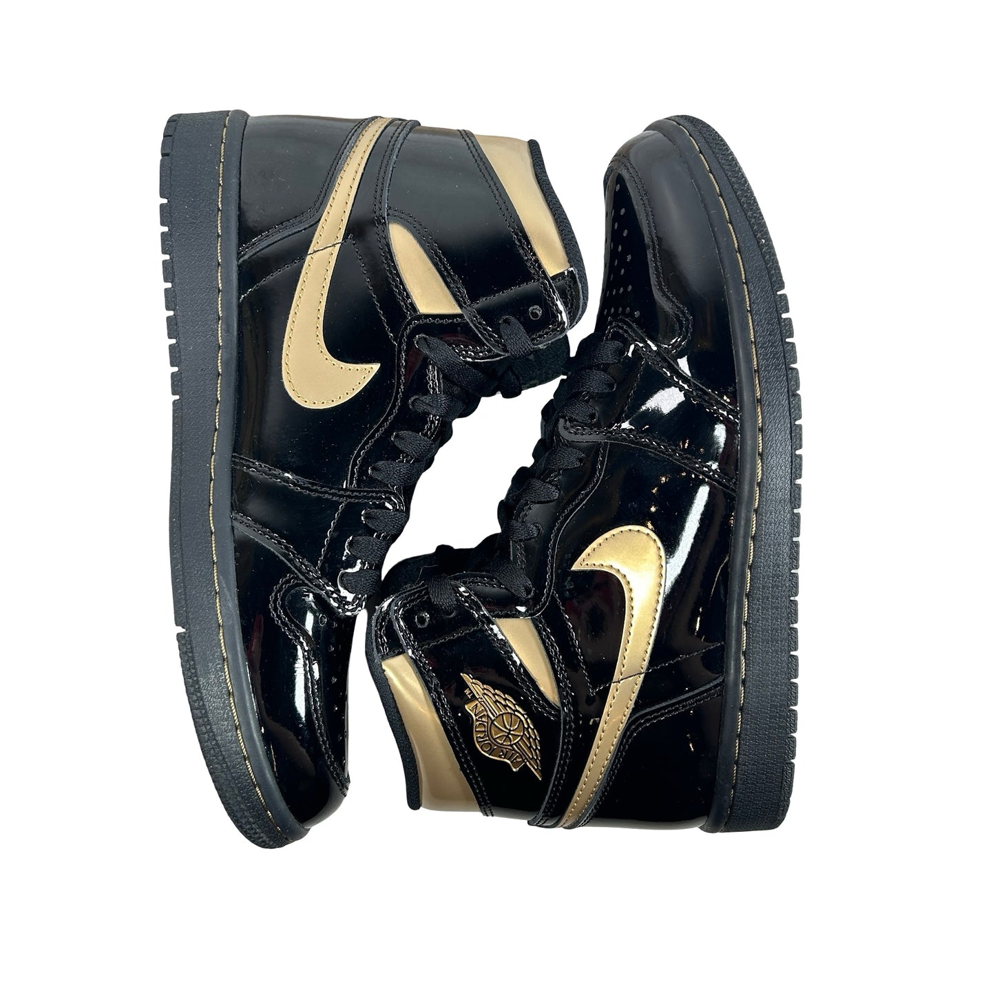 555088 032 Jordan 1 Black/Gold [USED] - 7 M (Used)