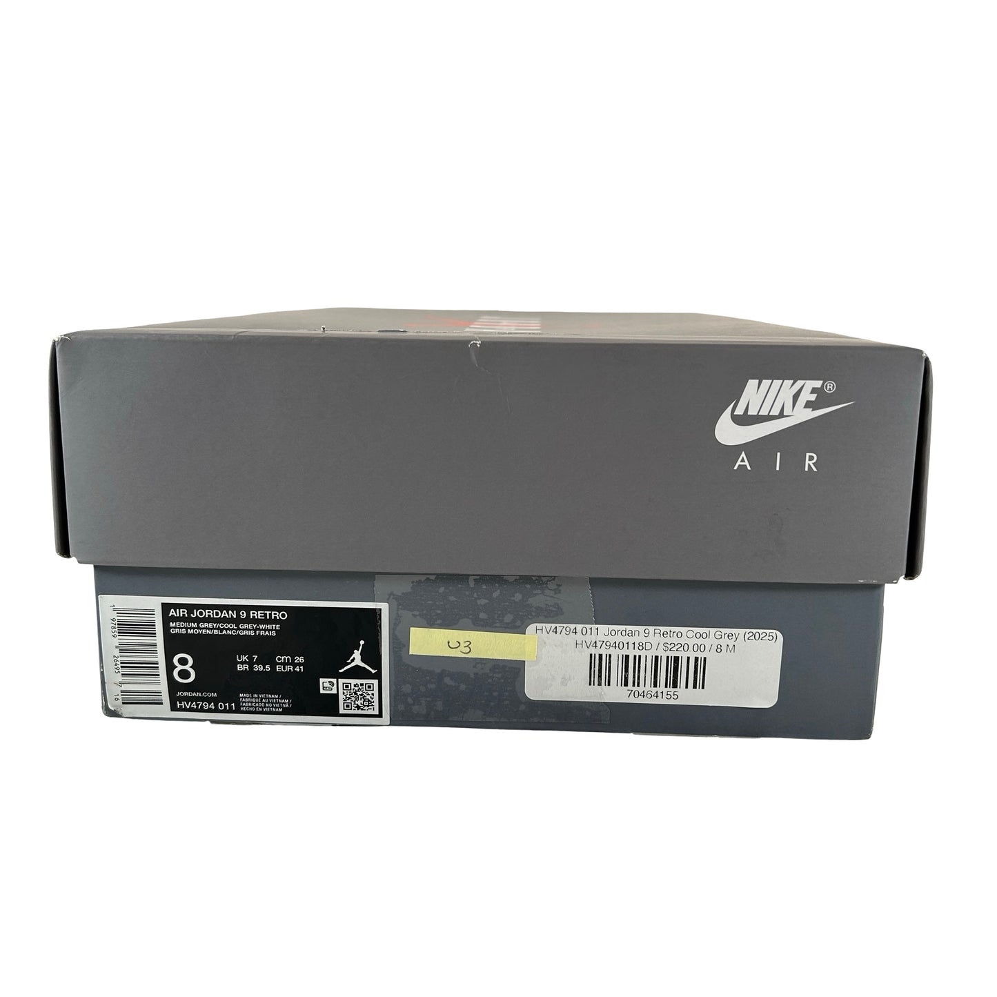 HV4794 011 Jordan 9 Retro Cool Grey (2025) [USED] - 8 M (Used3)