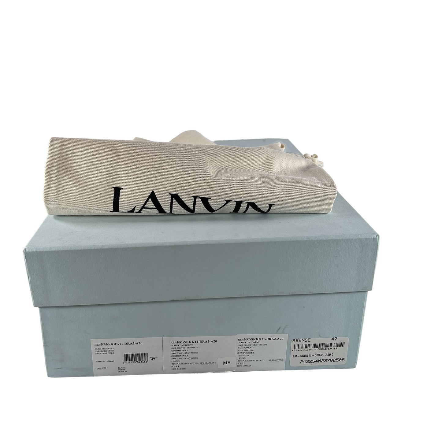 FM SKRK11 DRAG A2000 Lanvin Leather Curb White Ivory [USED] - EU 47 (Used)