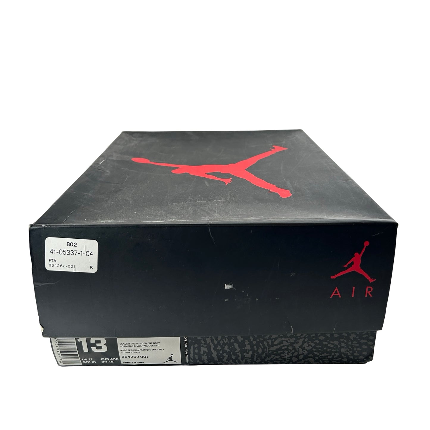 854262 001 Jordan 3 Black Cement 2018 [USED] - 13 M (Used)