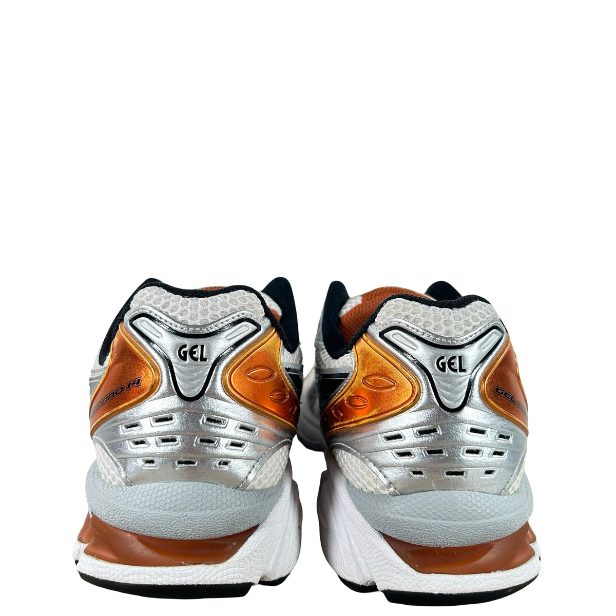 1201A019 109 ASICS Gel-Kayano 14 White Piquant Orange [USED] - 8.5 M (Used2)