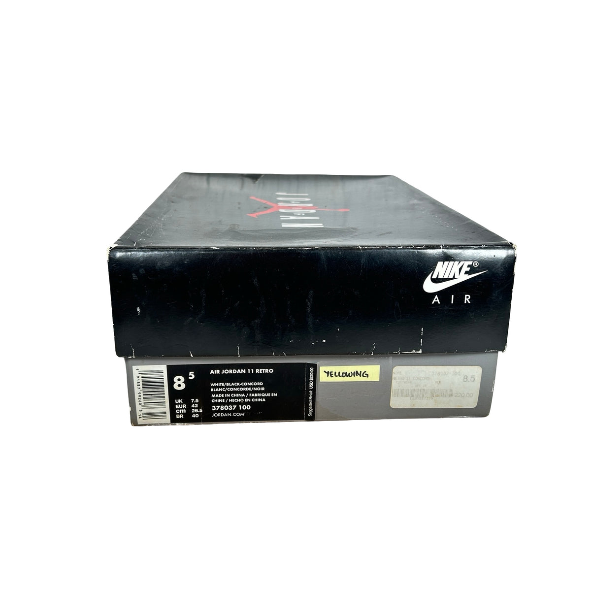 378037 100 Jordan 11 Concord - 8.5 M (Yellowing)