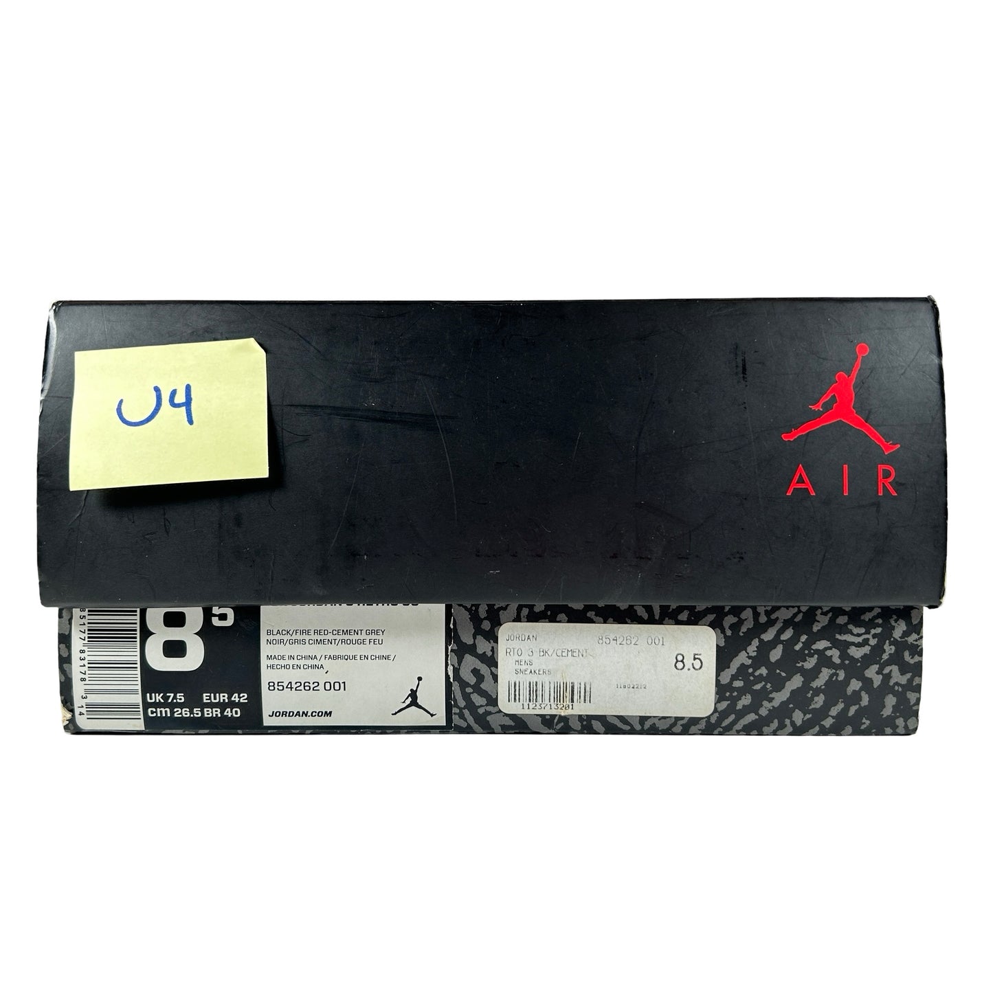 854262 001 Jordan 3 Black Cement 2018 [USED] - 8.5 M (Used4)