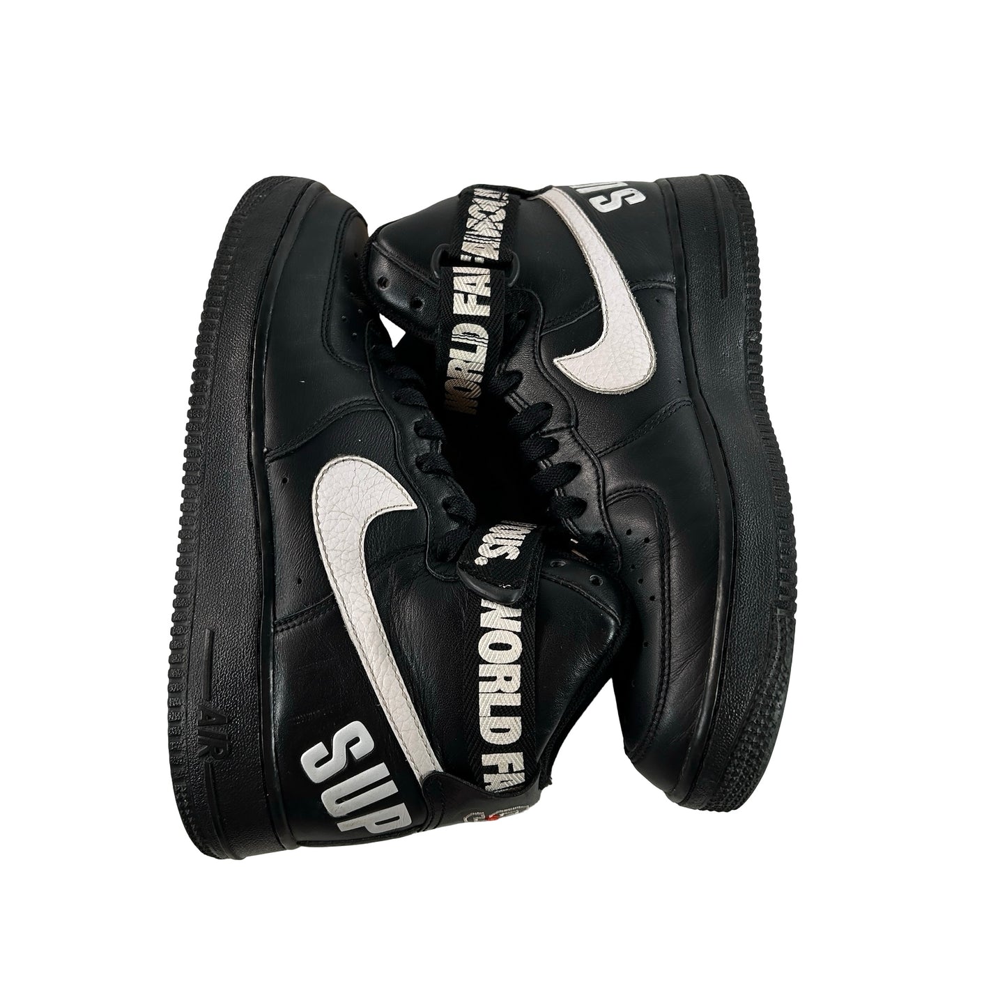698696 010 Nike Air Force 1 High Supreme World Famous Black [USED] - 8 M (Used) (No Box)