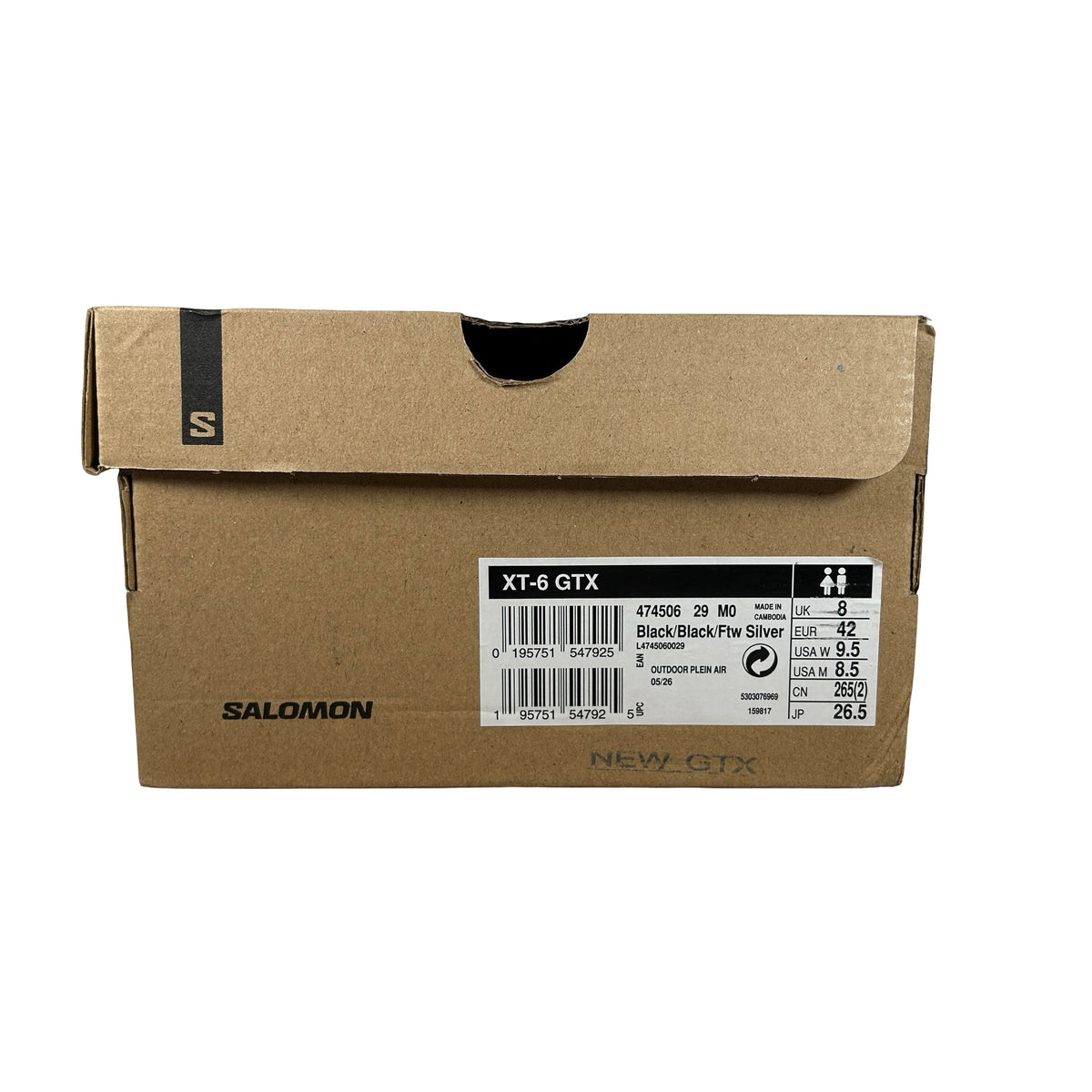 L47450600 Salomon XT-6 Gore-Tex Black Silver [USED] - 8.5 M (Used)