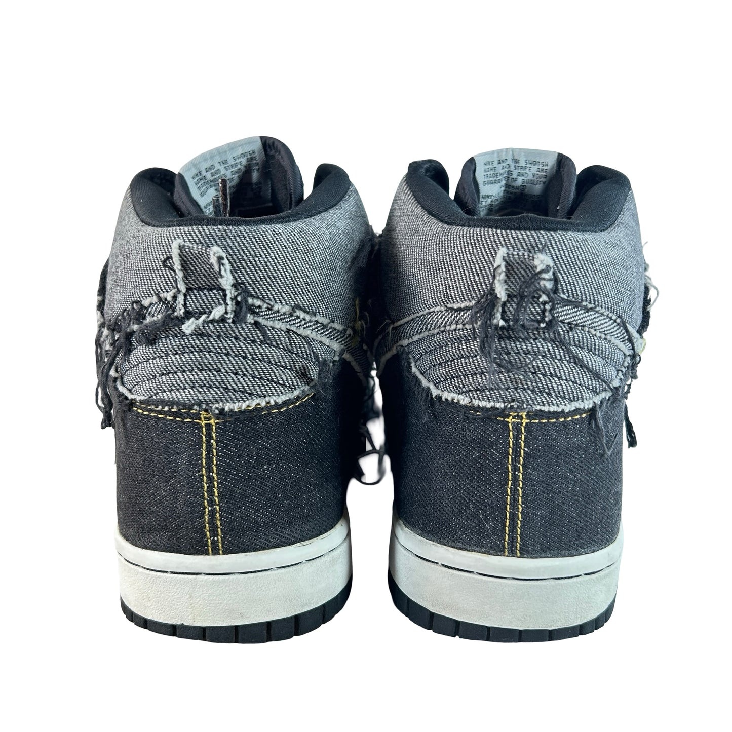 312423 001 Nike Dunk High Black Denim [USED] - 10 M (Used)