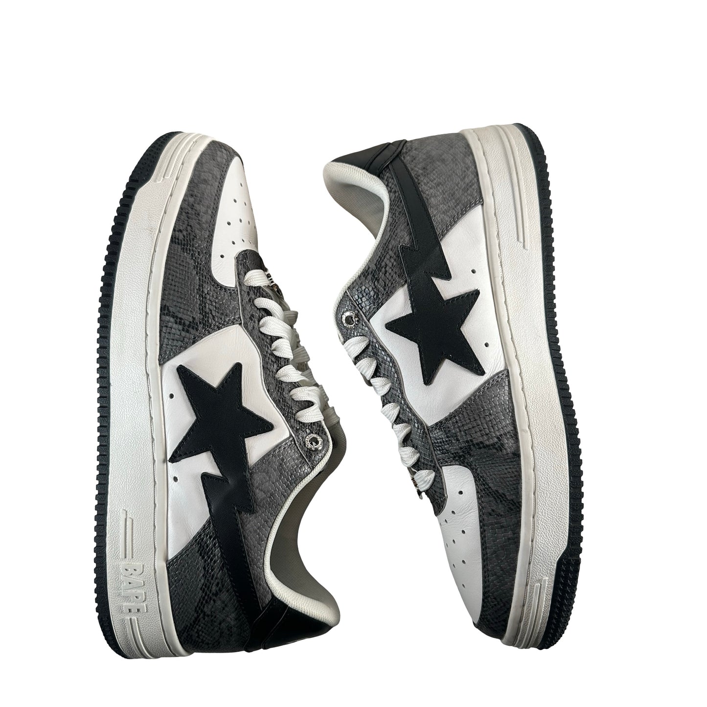 001FWI801009M BLK A Bathing Ape Bape Sta Snake Skin Black [USED] - 9 M (Used)