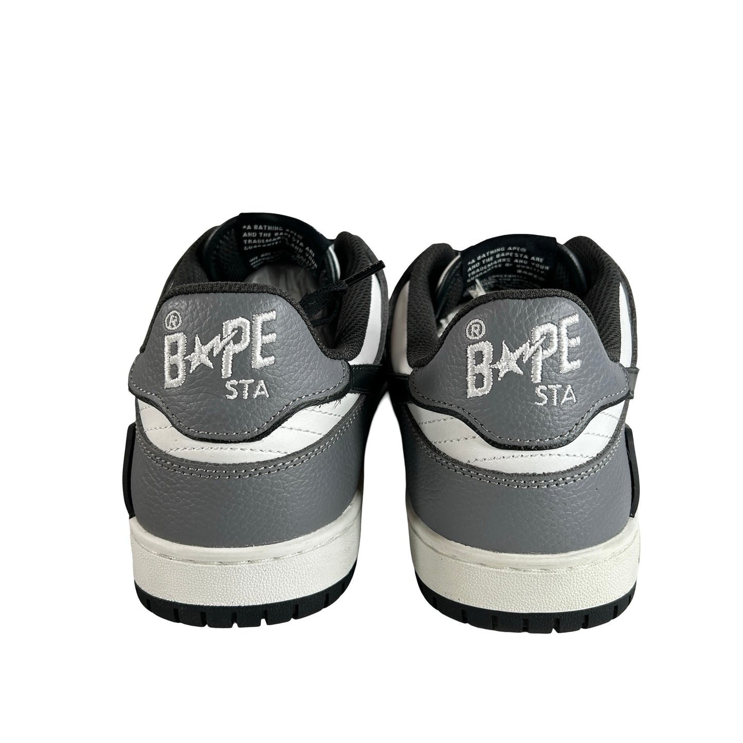 1J80191059 A Bathing Ape Sk8 Sta #5 Black White Grey [USED] - 9.5 M (Used)