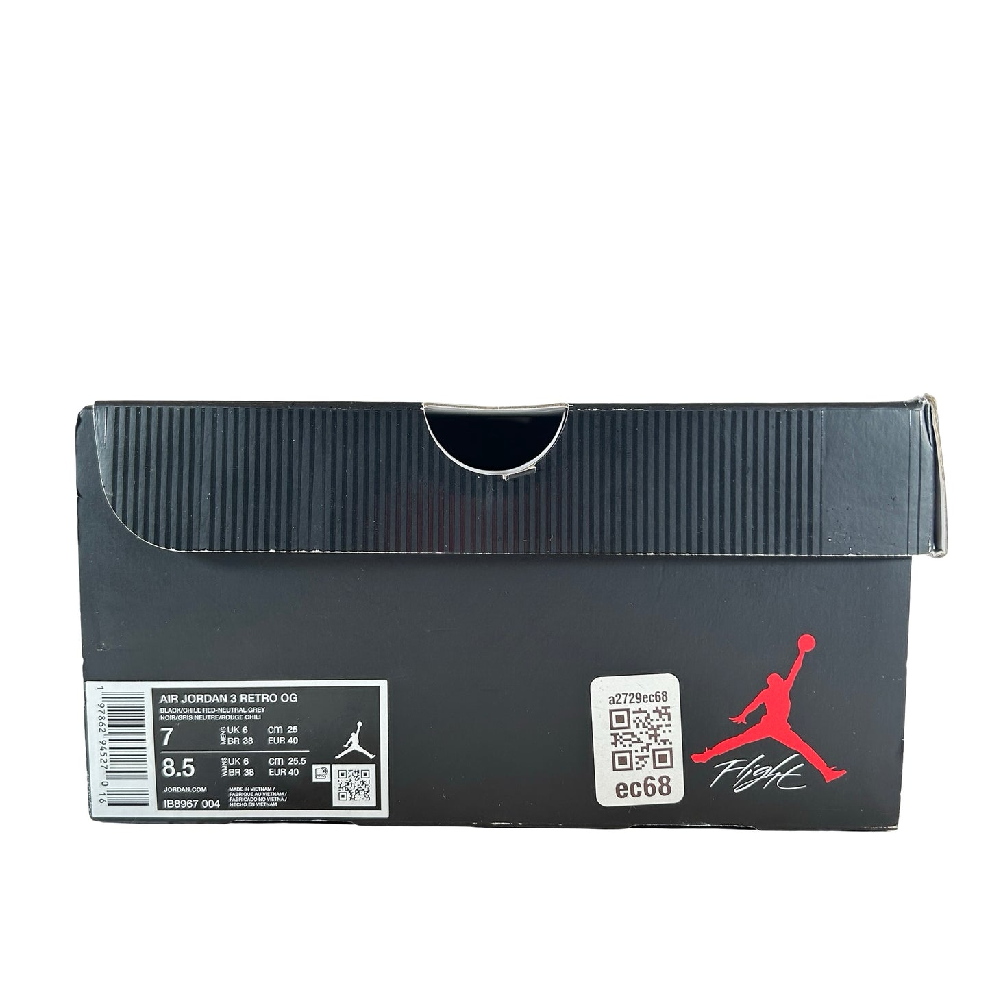 IB8967 004 Jordan 3 Retro OG Rare Air [USED] - 7 M (Used)