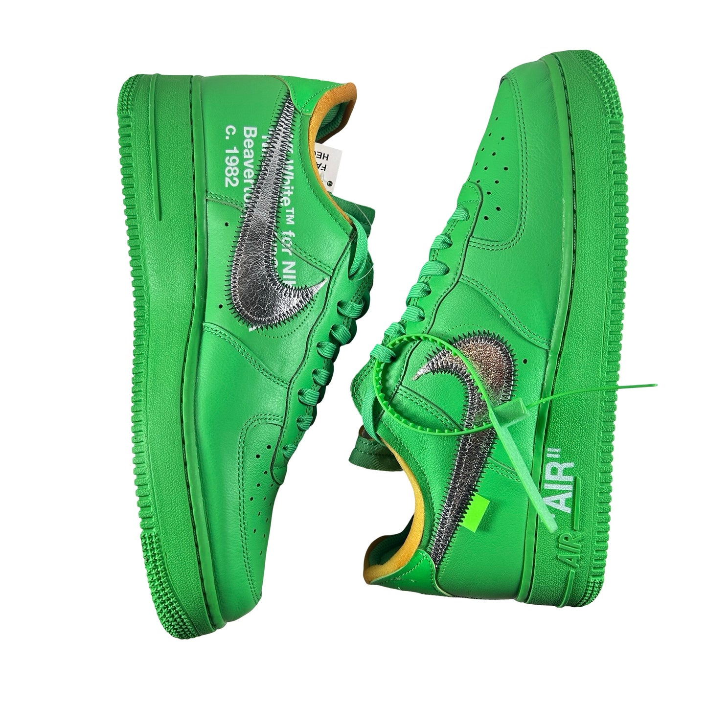 DX1419 300 Nike Air Force 1 Low Off-White Brooklyn [CONDITIONAL] - 9.5 M (Heavy Yellowing Foam) (No Box)