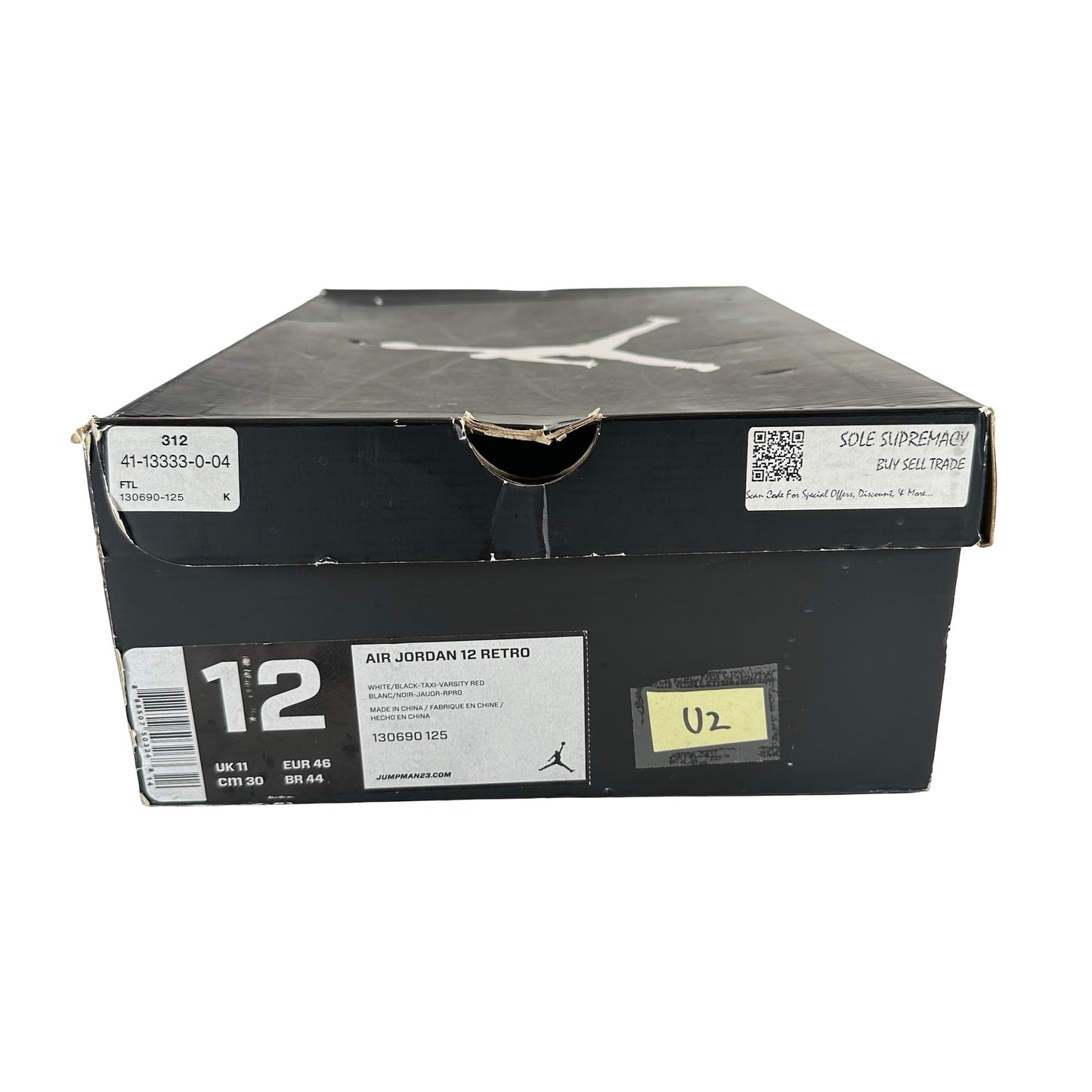 130690 125 Air Jordan talla 12 Taxi 2013 Retro Negro Blanco Oro