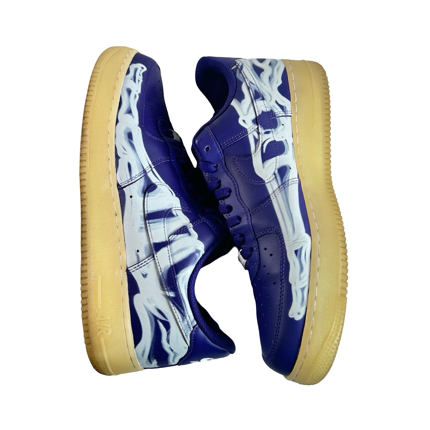 CU8067 500 Nike Air Force 1 Low '07 QS Purple Skeleton Halloween [USED] - 12 M (Used)