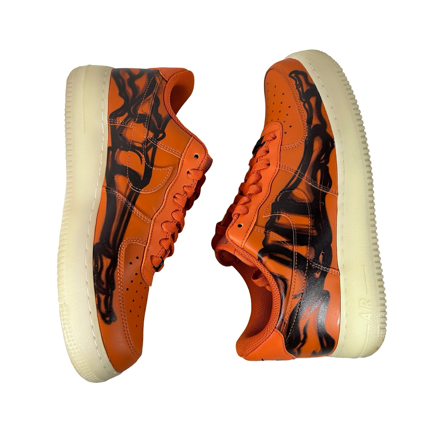 CU8067 800 Nike Air Force 1 Low Orange Skeleton Halloween [USED] - 9 M (Used) (Replace Box)