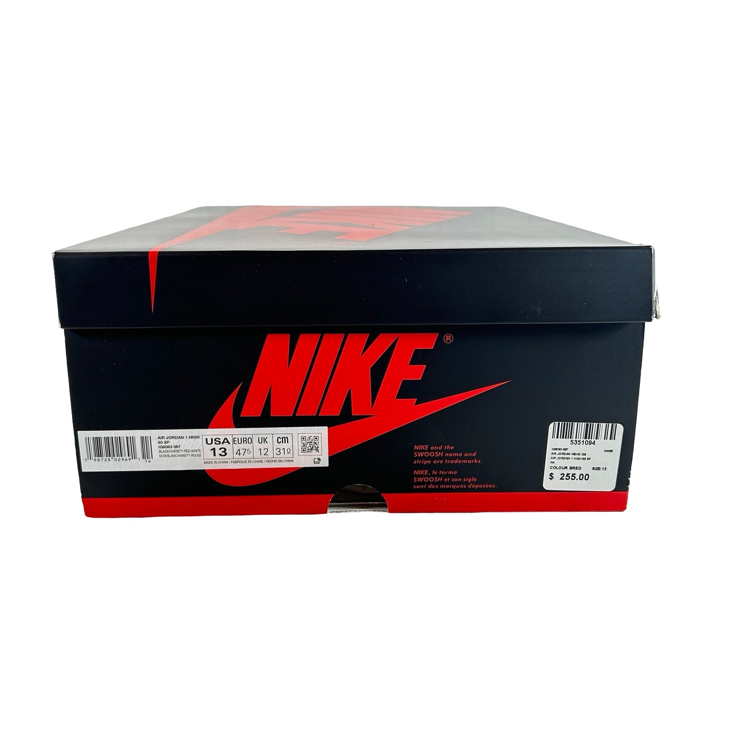 IQ6083 067 Jordan 1 Retro High '85 OG SP Bred (2025 Restock) [USED] - 13 M (Used)