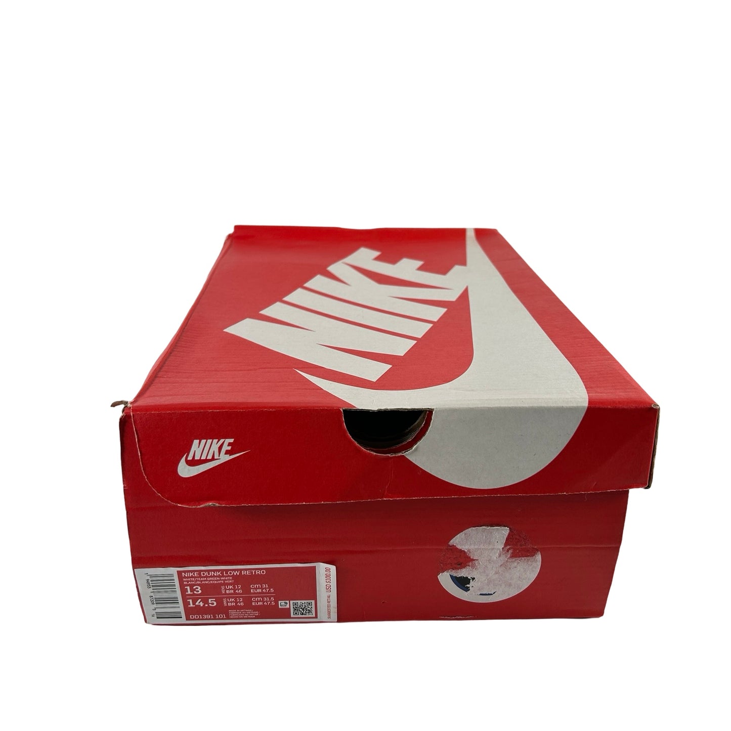 DD1391 101 Nike Dunk Low Michigan State [USED] - 13 M (Used)
