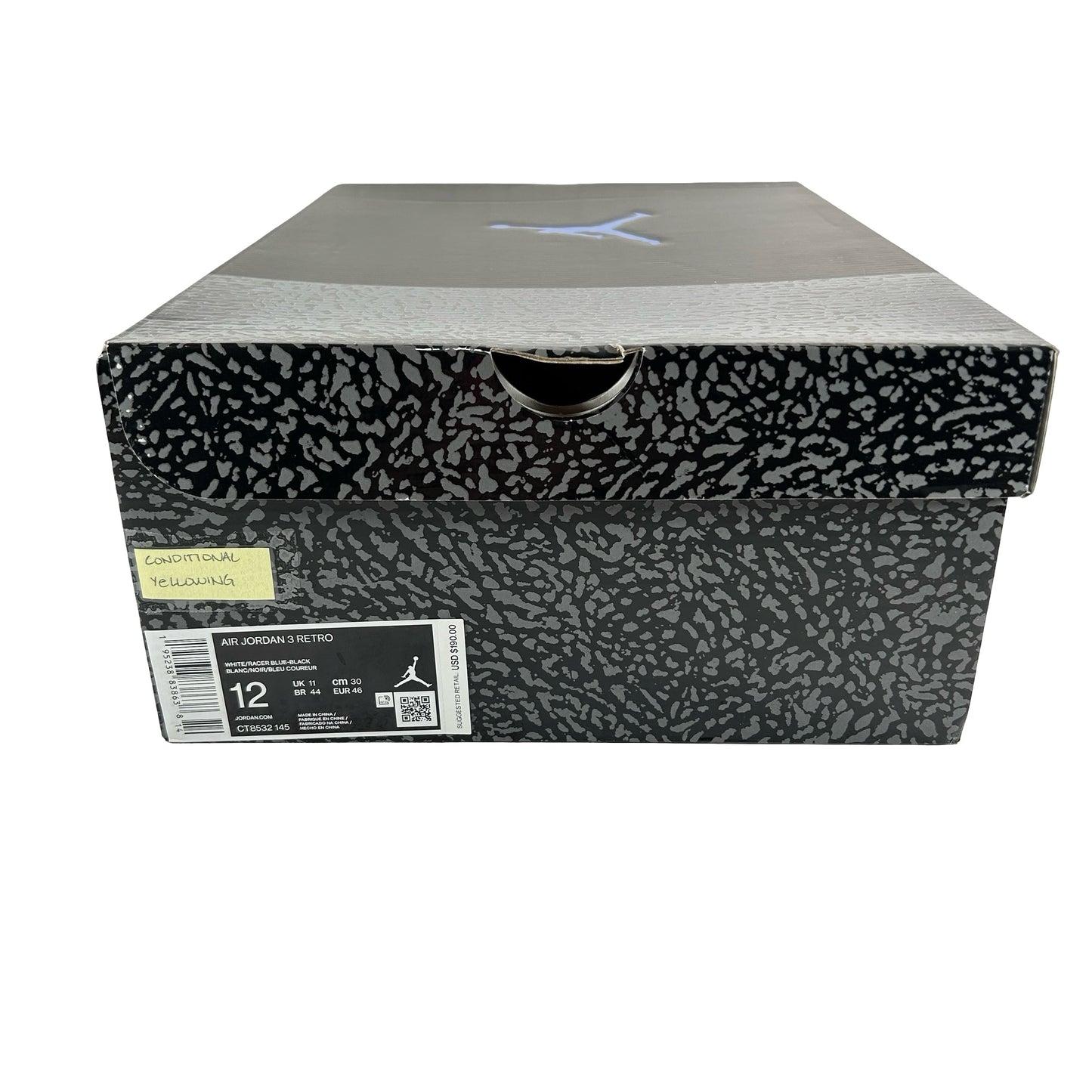 CT8532 145 Jordan 3 Retro Racer Blue [CONDITIONAL] - 12 M (Yellowing)