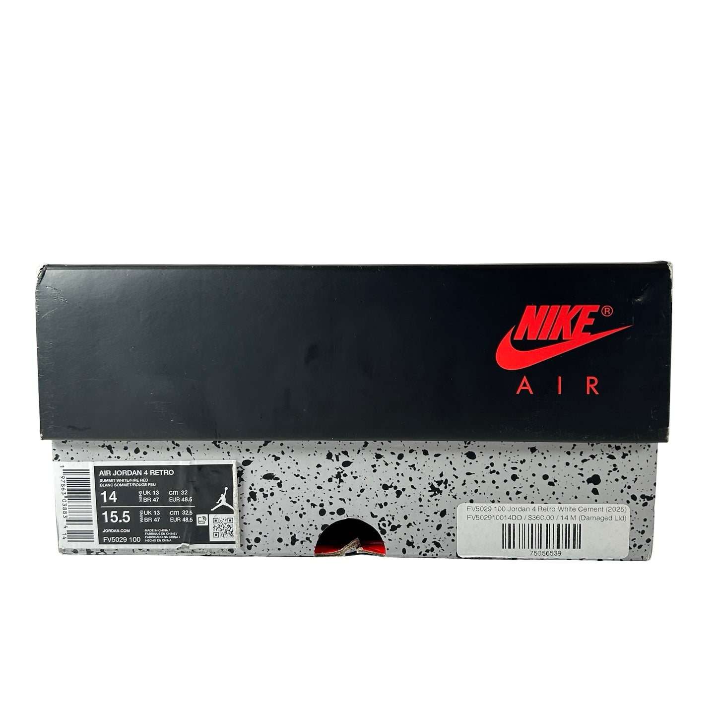 FV5029 100 Jordan 4 Retro White Cement (2025) [USED] - 14 M (Used)