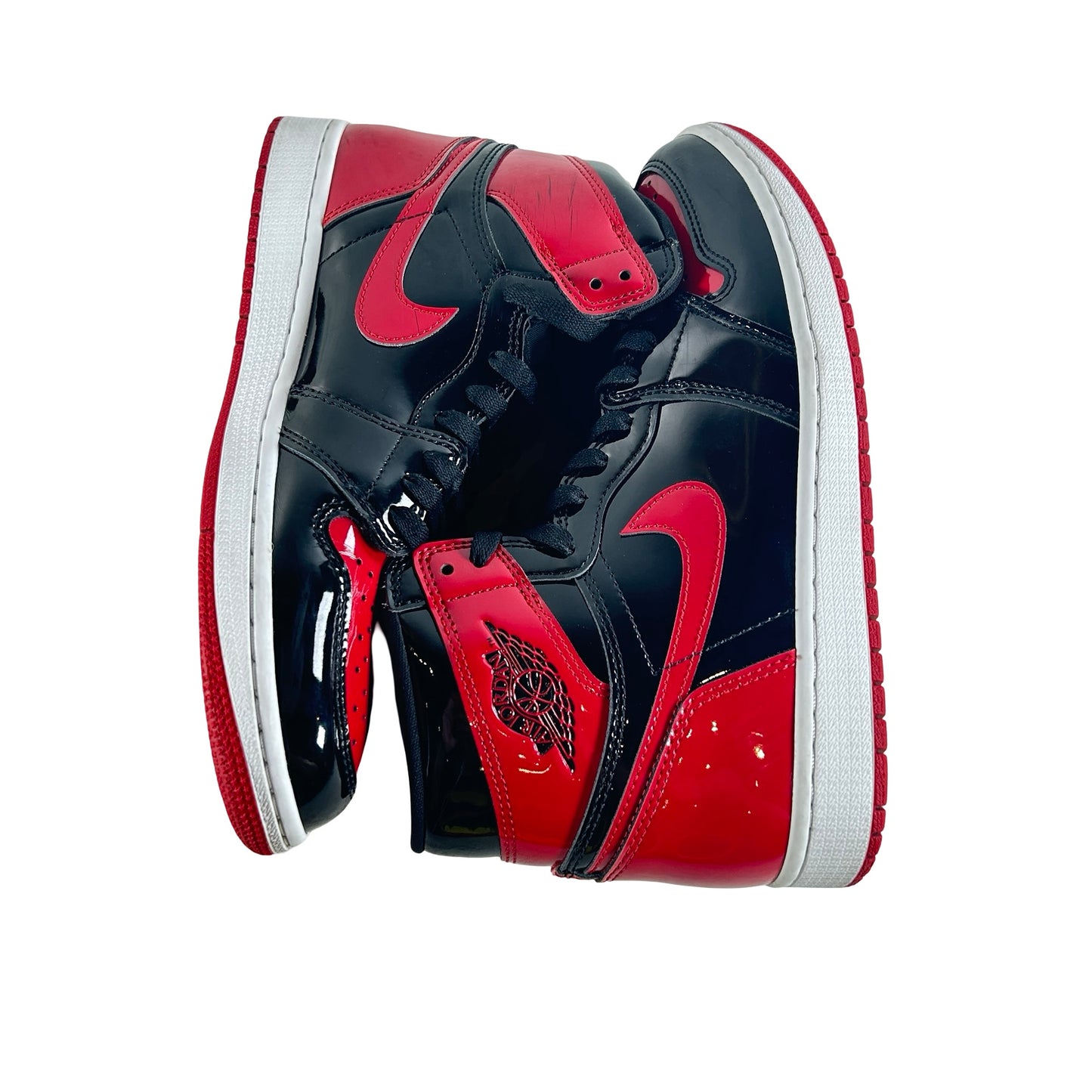 555088 063 Jordan 1 Retro High OG Patent Bred [USED] - 9.5 M (Used11)