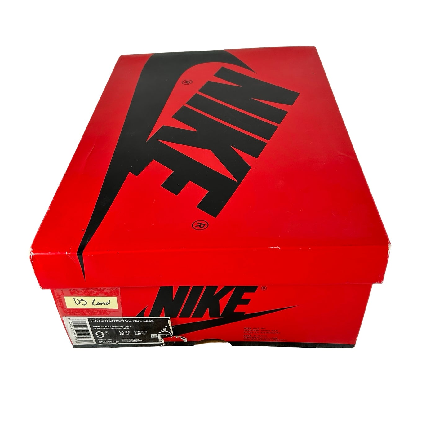 CK5666 100 Jordan 1 Retro High Fearless UNC Chicago [CONDITIONAL] - 9.5 M (Markings on right toe box)