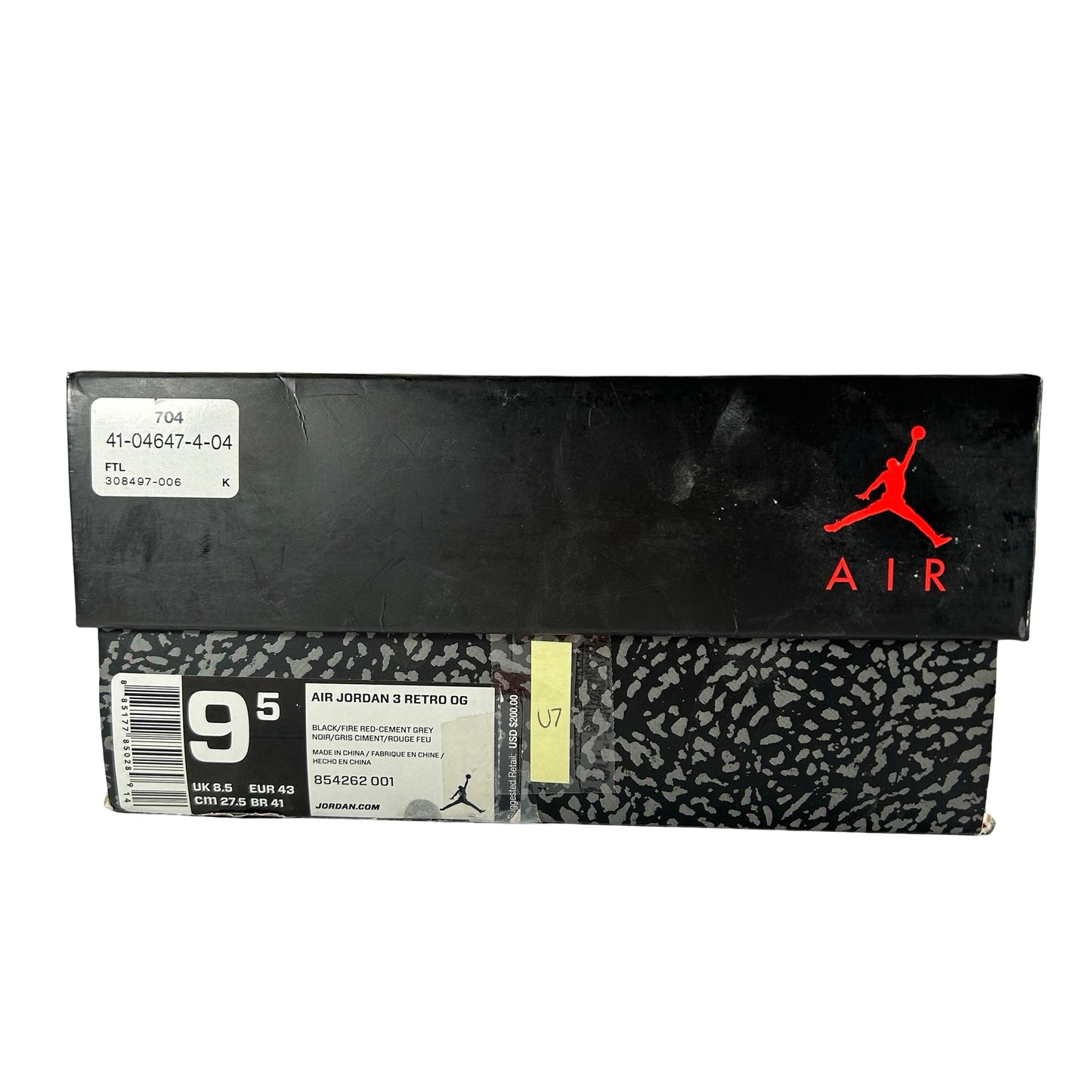 854262 001 Jordan 3 Retro Black Cement (2018) [USED] - 9.5 M (Used7)