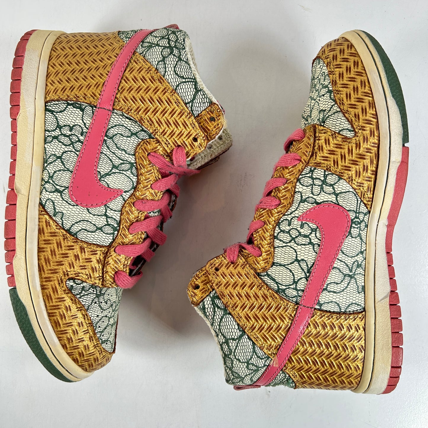 314385 361 Nike SB Dunk High Nori Desert Bloom Salmon Pink Floral [USED] - 5.5 M (Used) (Replace Box)