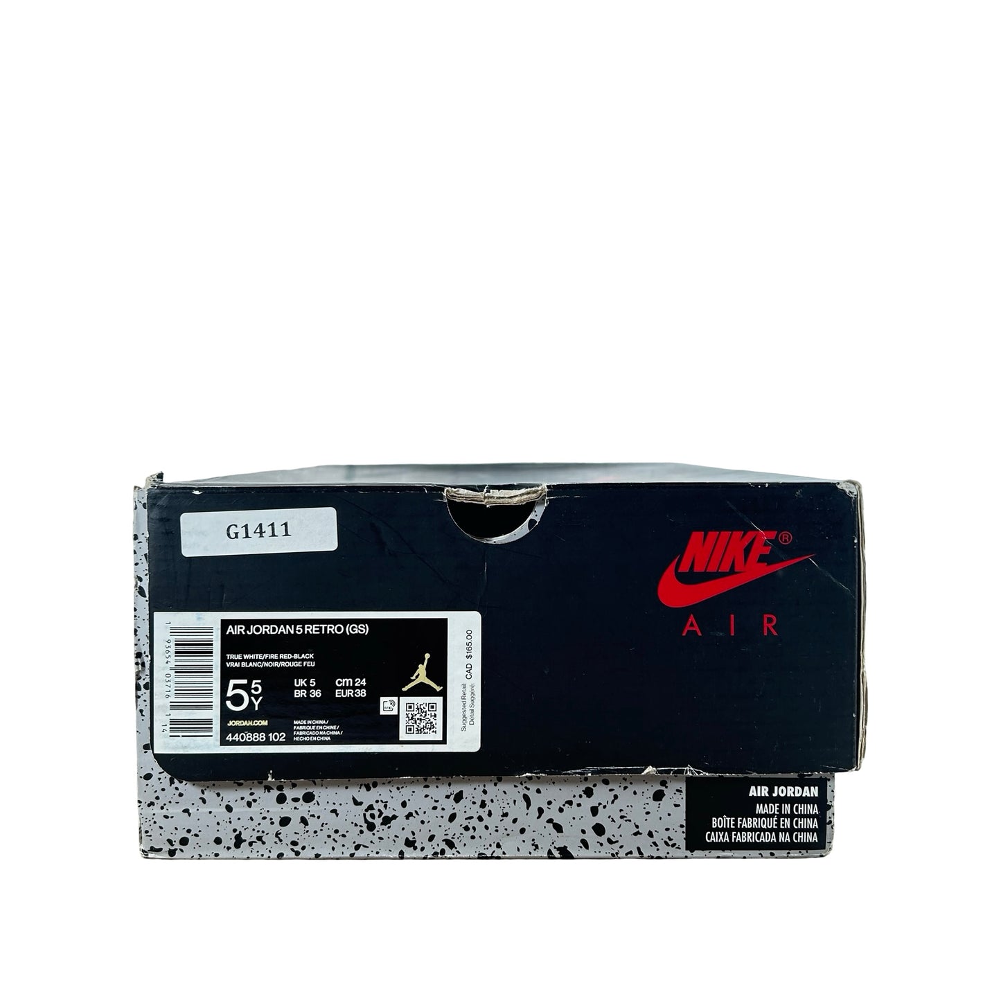 440888 102 Jordan 5 Retro Fire Red Silver Tongue (2020) [USED] - 5.5 Y (Used)