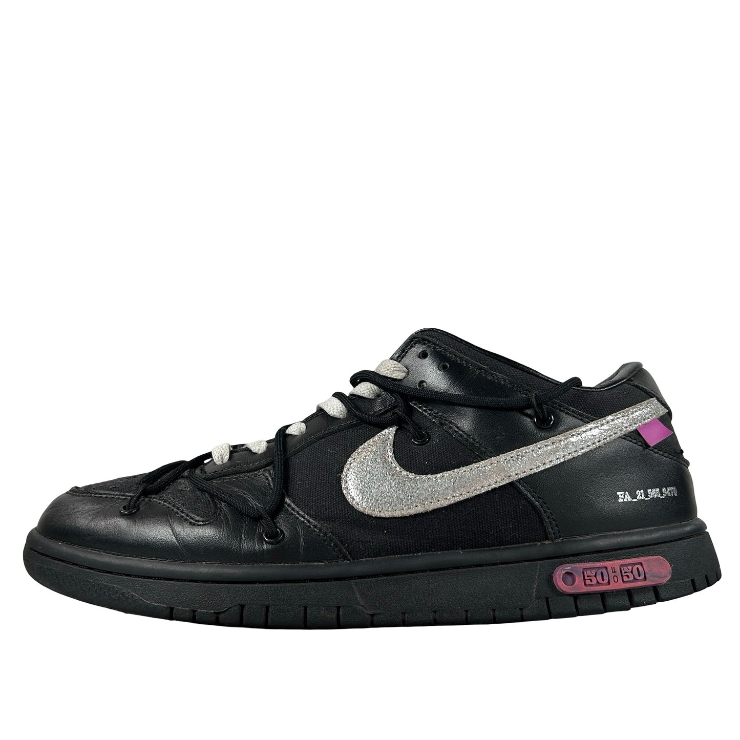 DM1602 001 Nike Dunk Low Off-White Lot 50 [USED] - 12 M (Used) (No Box)