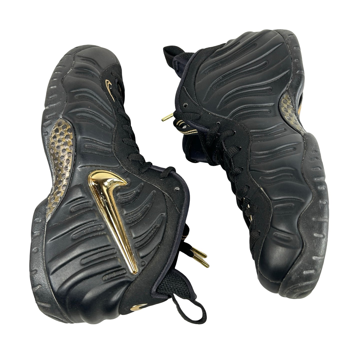 624041 009 Nike Air Foamposite Pro Black Metallic Gold [USED] - 8.5 M (Used) (No Box)