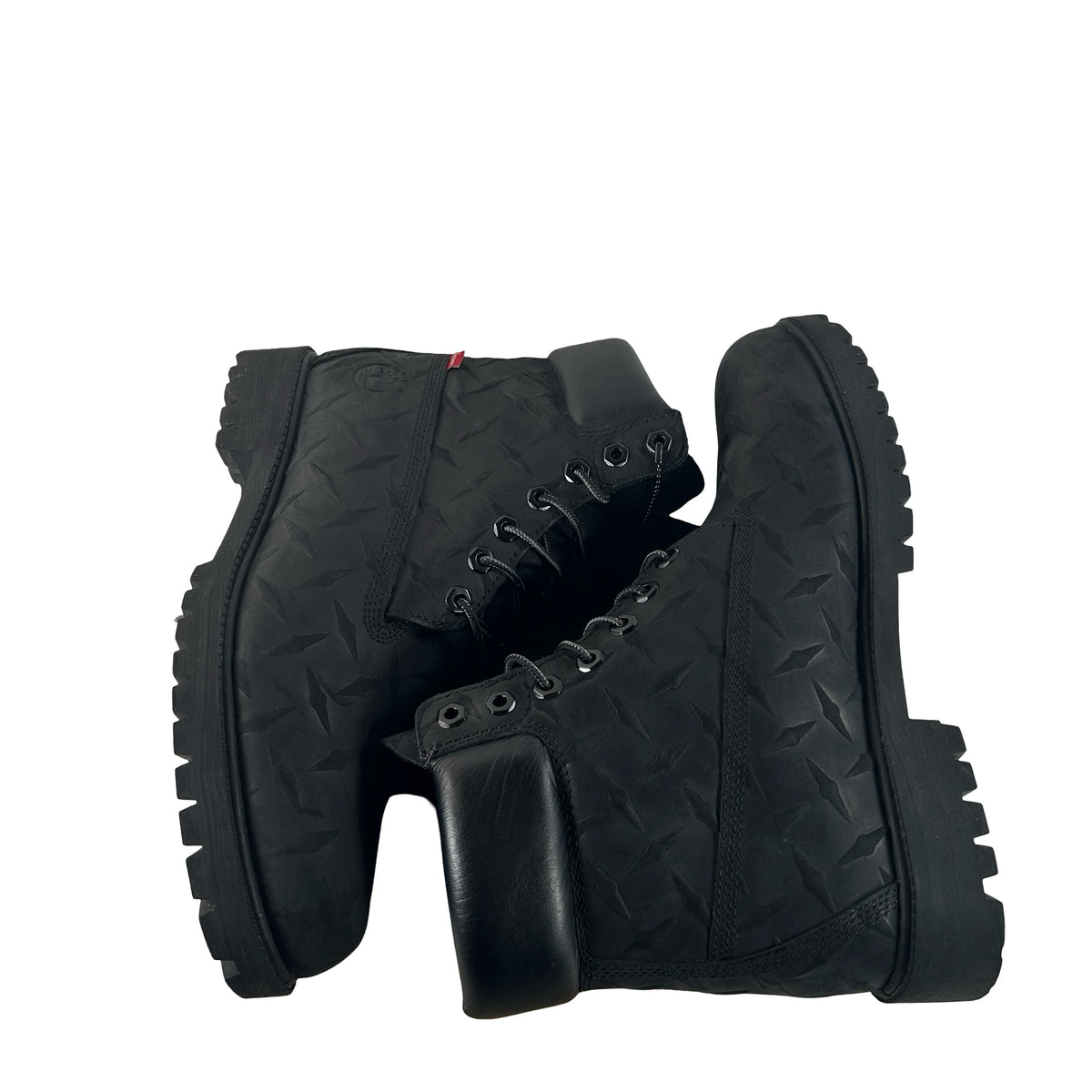 TB0A6DE1 001 Timberland 6" Waterproof Boot Supreme Diamond Plate Black (2026) [USED] - 9.5 M (Used)