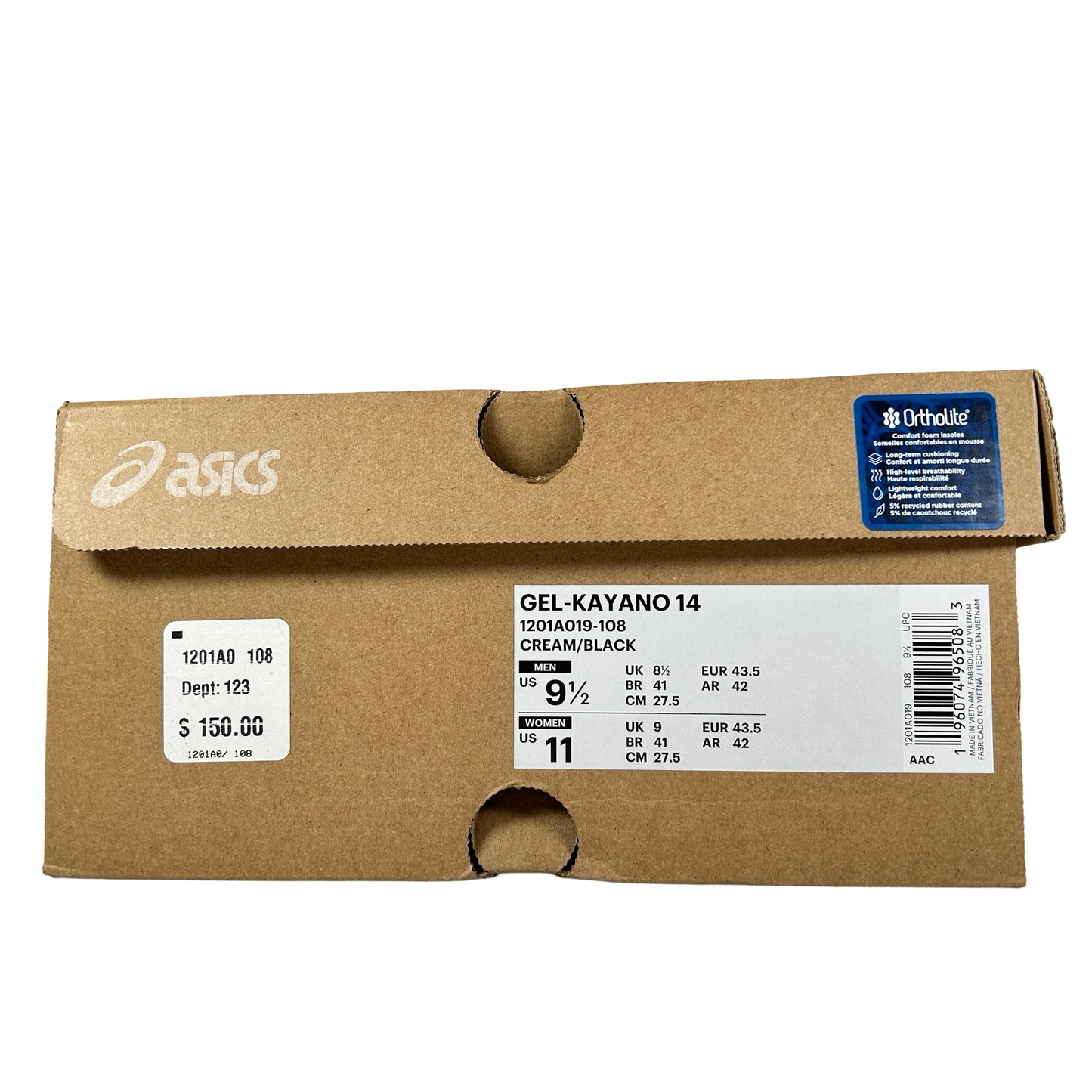 1201A019 108 ASICS Gel-Kayano 14 Cream Black Metallic Plum [USED] - 9.5 (Used)