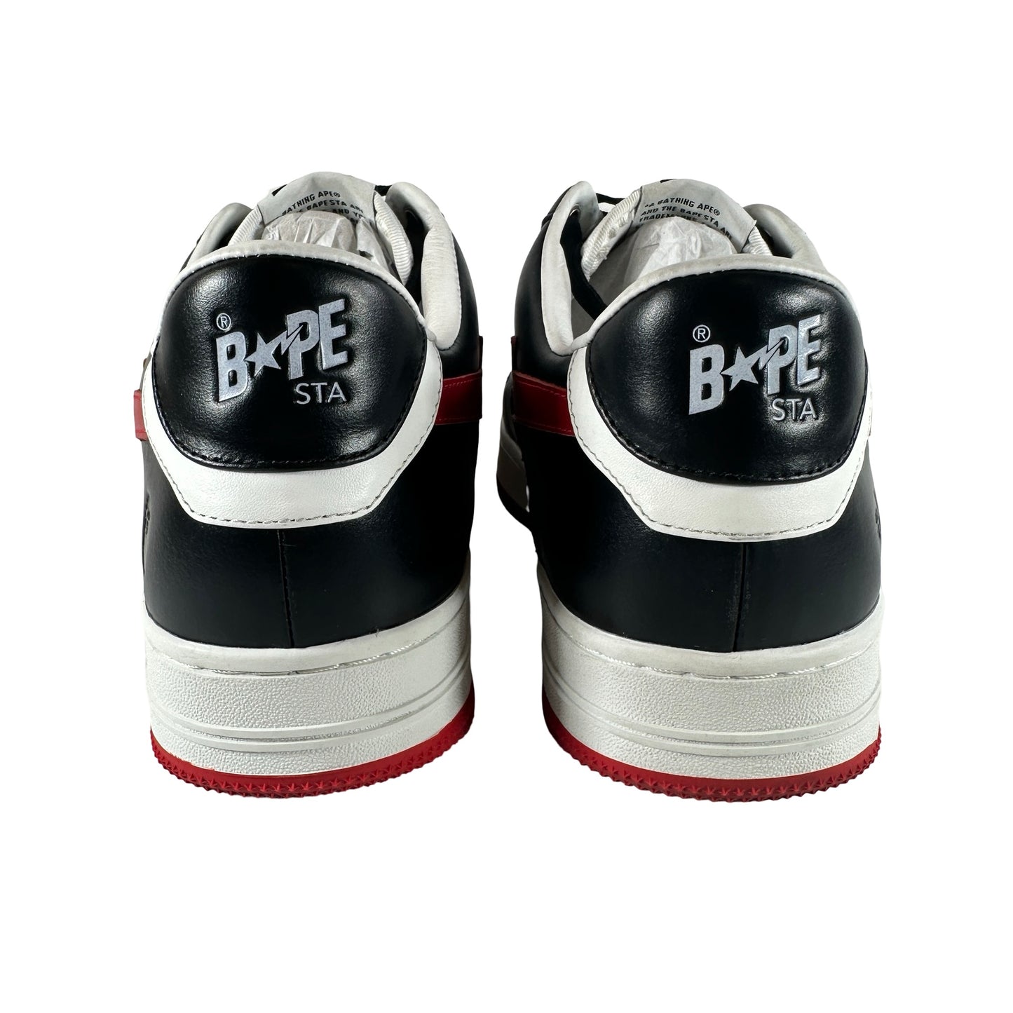1K30 191 303 BLK A Bathing Ape Bape Sta #3 M2 White Black Red [USED] - 12 M (Used)