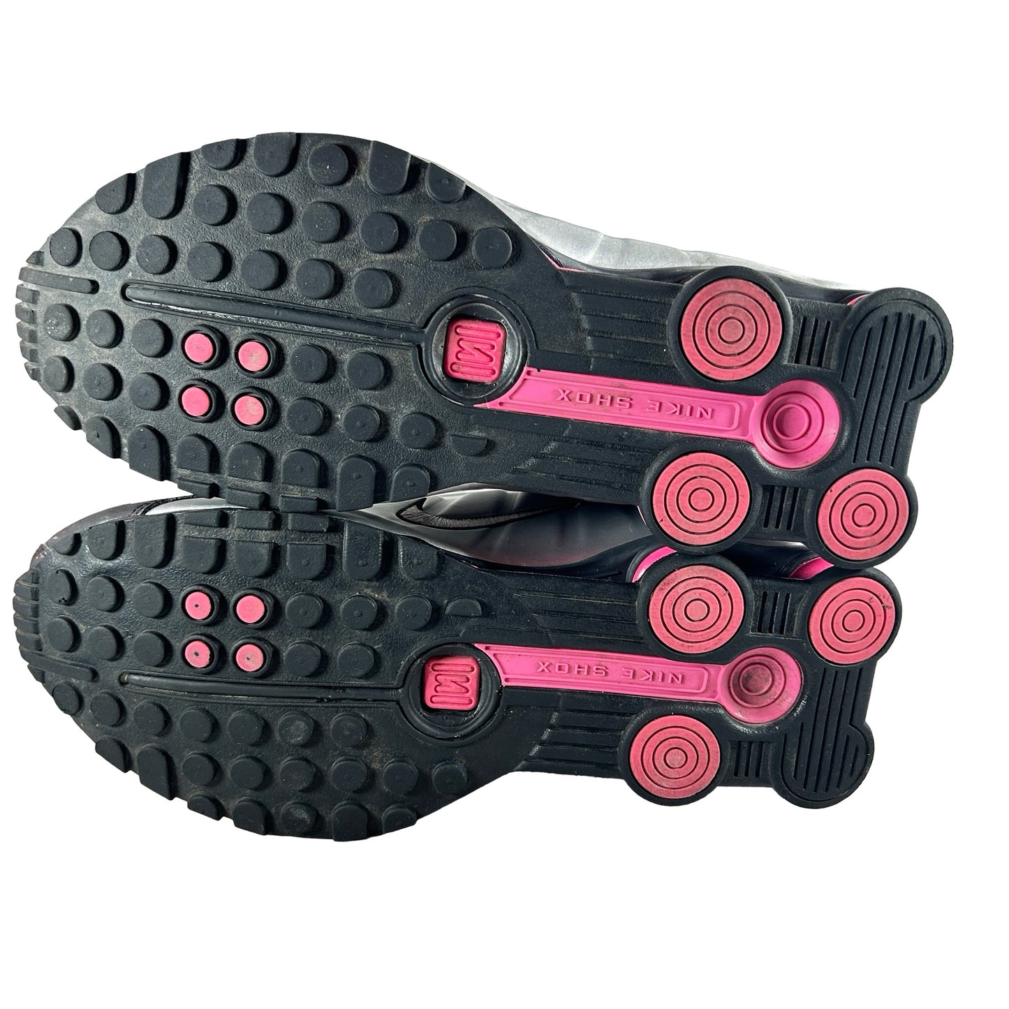 AR3565 012 Nike Shox R4 Black Metallic Silver Pinksicle (Women's) [USED] - 11 W (Used)