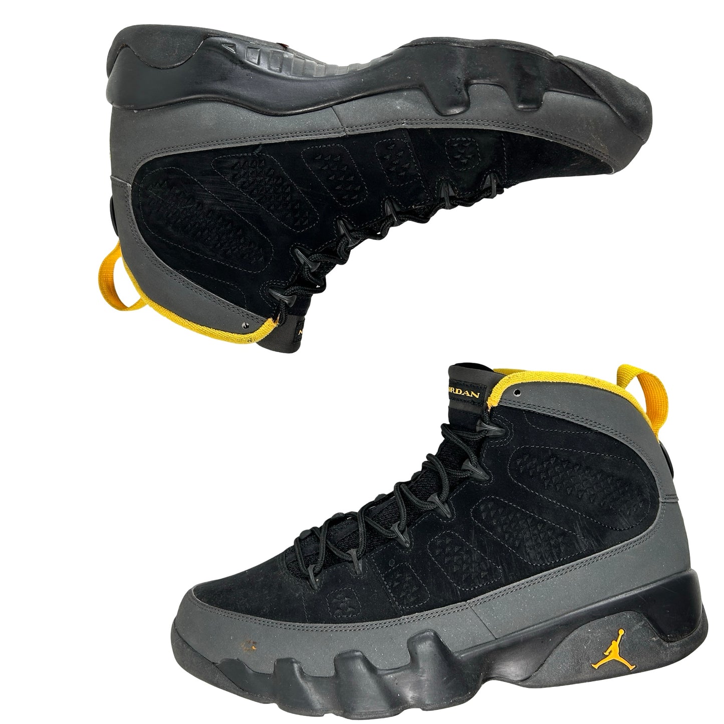 CT8019 070 Jordan 9 Retro Dark Charcoal University Gold [USED] - 12 M (Used) (No Box2)