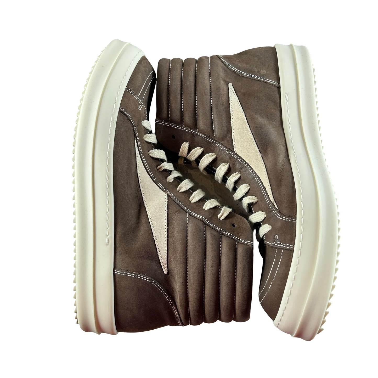 RU02D6896 Rick Owens Porterville High Vintage Sneakers Saddle and  [USED] - EU 42 (Used)